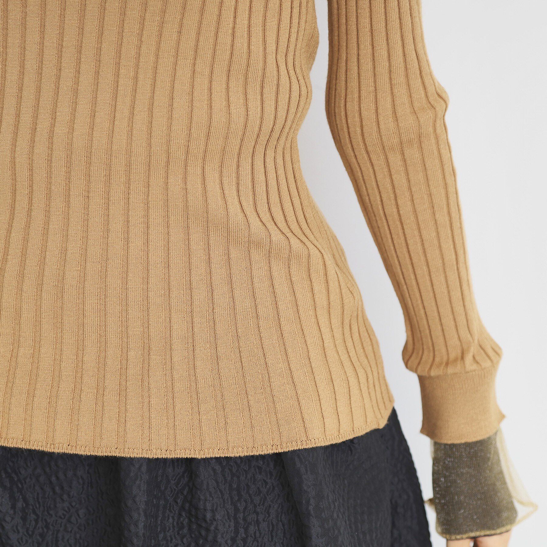 THE SHOP TK「袖シアー配色リブ【洗えるニット】」|ニット・セーター|