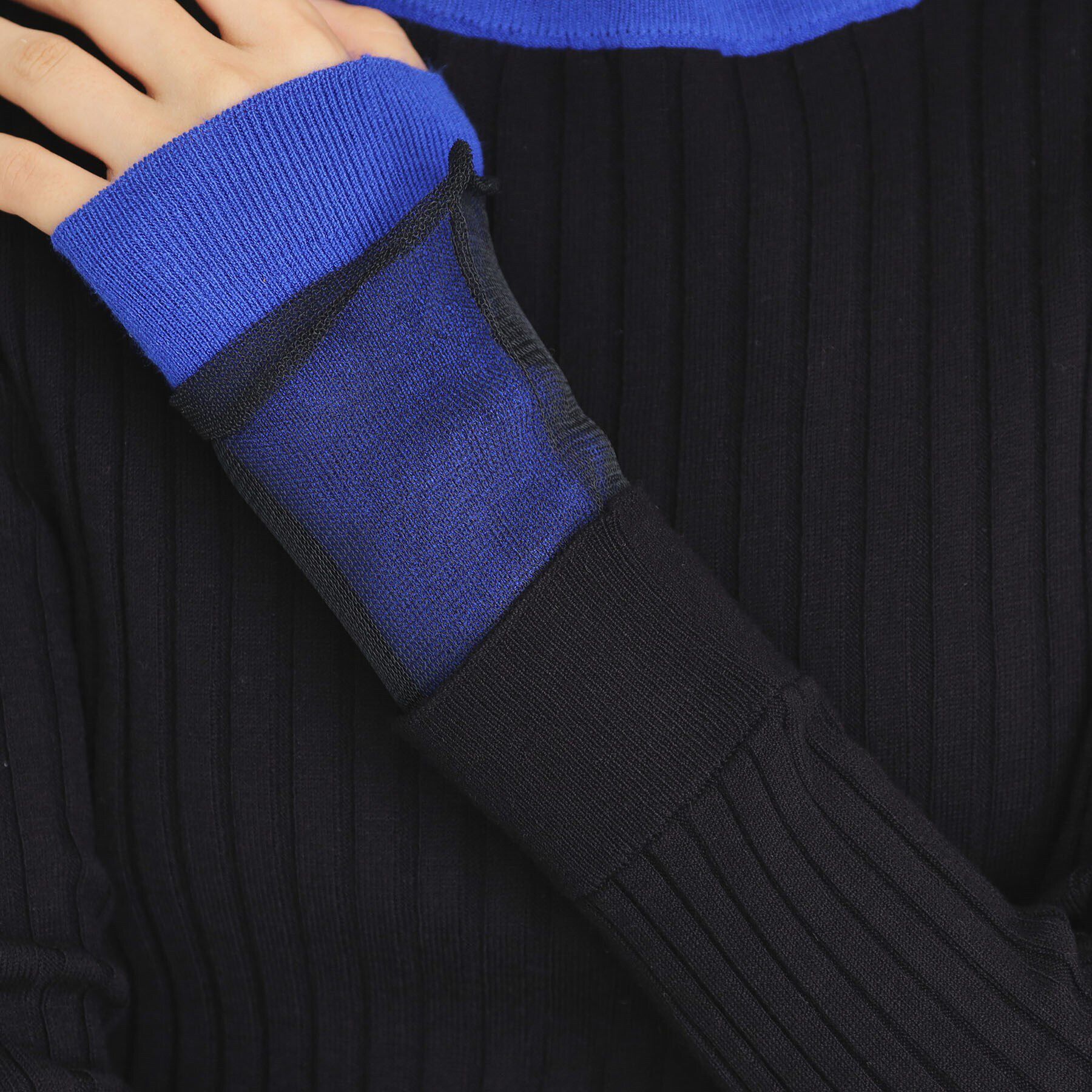 THE SHOP TK「袖シアー配色リブ【洗えるニット】」|ニット・セーター|