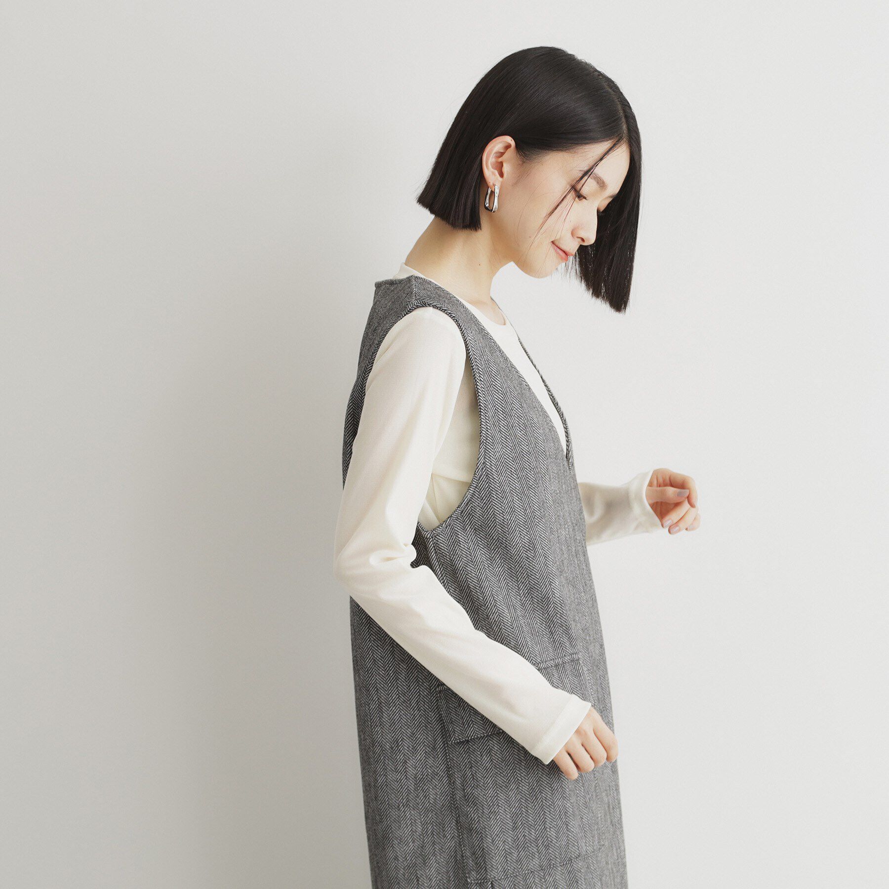 THE SHOP TK「クラッシュベロア長袖【洗える】」|Tシャツ・カットソー|