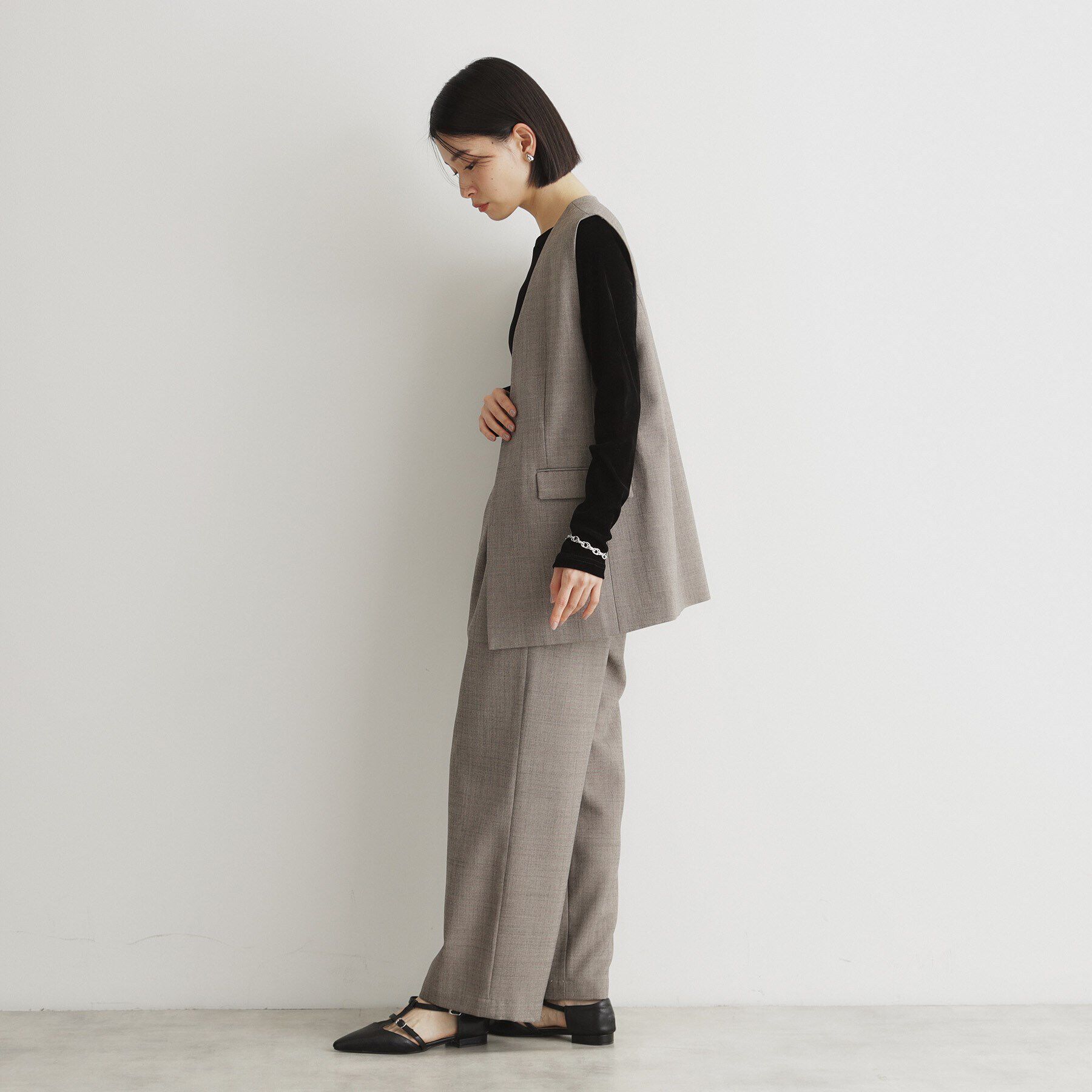 THE SHOP TK「クラッシュベロア長袖【洗える】」|Tシャツ・カットソー|