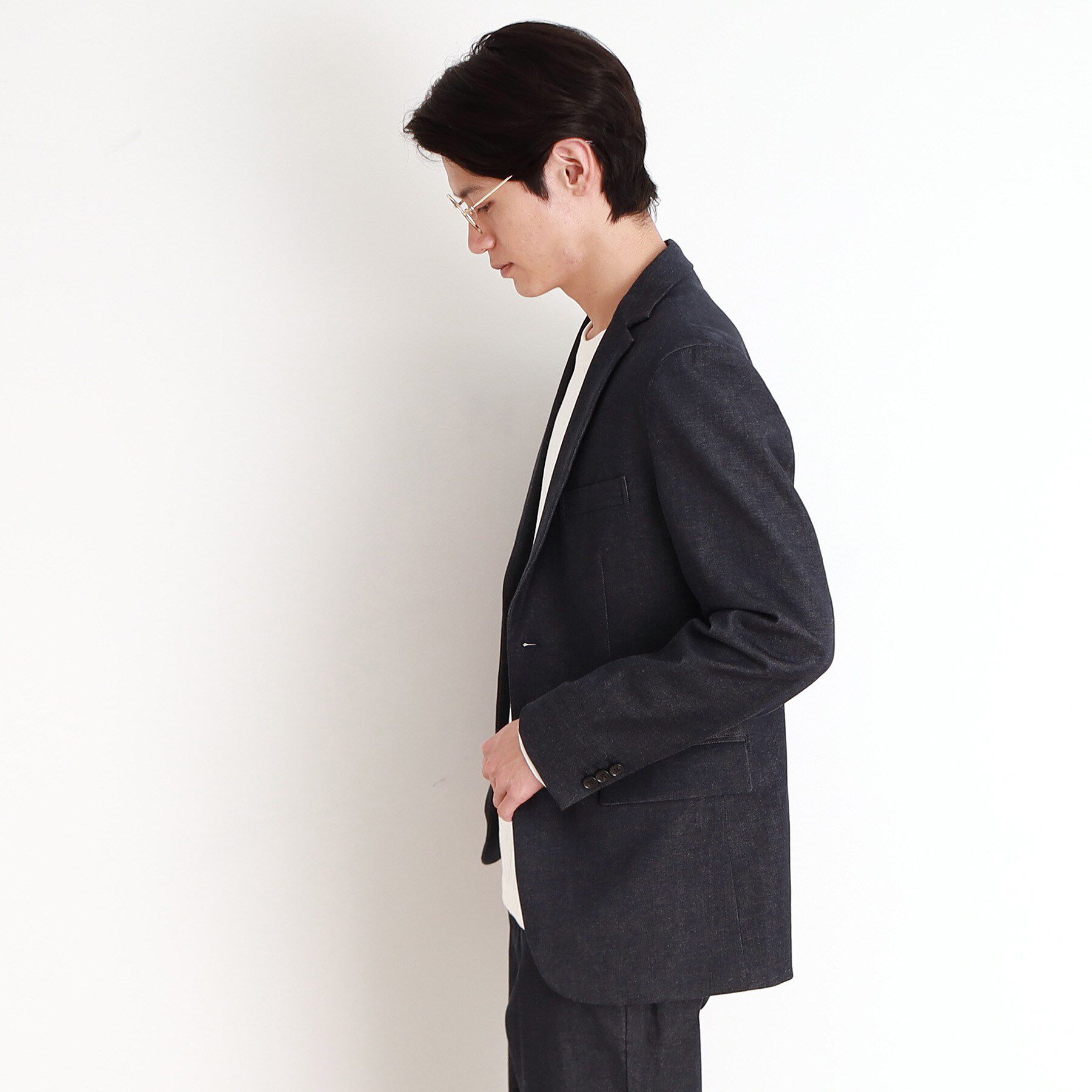 THE SHOP TK「エバーデニムジャケット セットアップ可／洗える／ストレッチ」|テーラードジャケット|