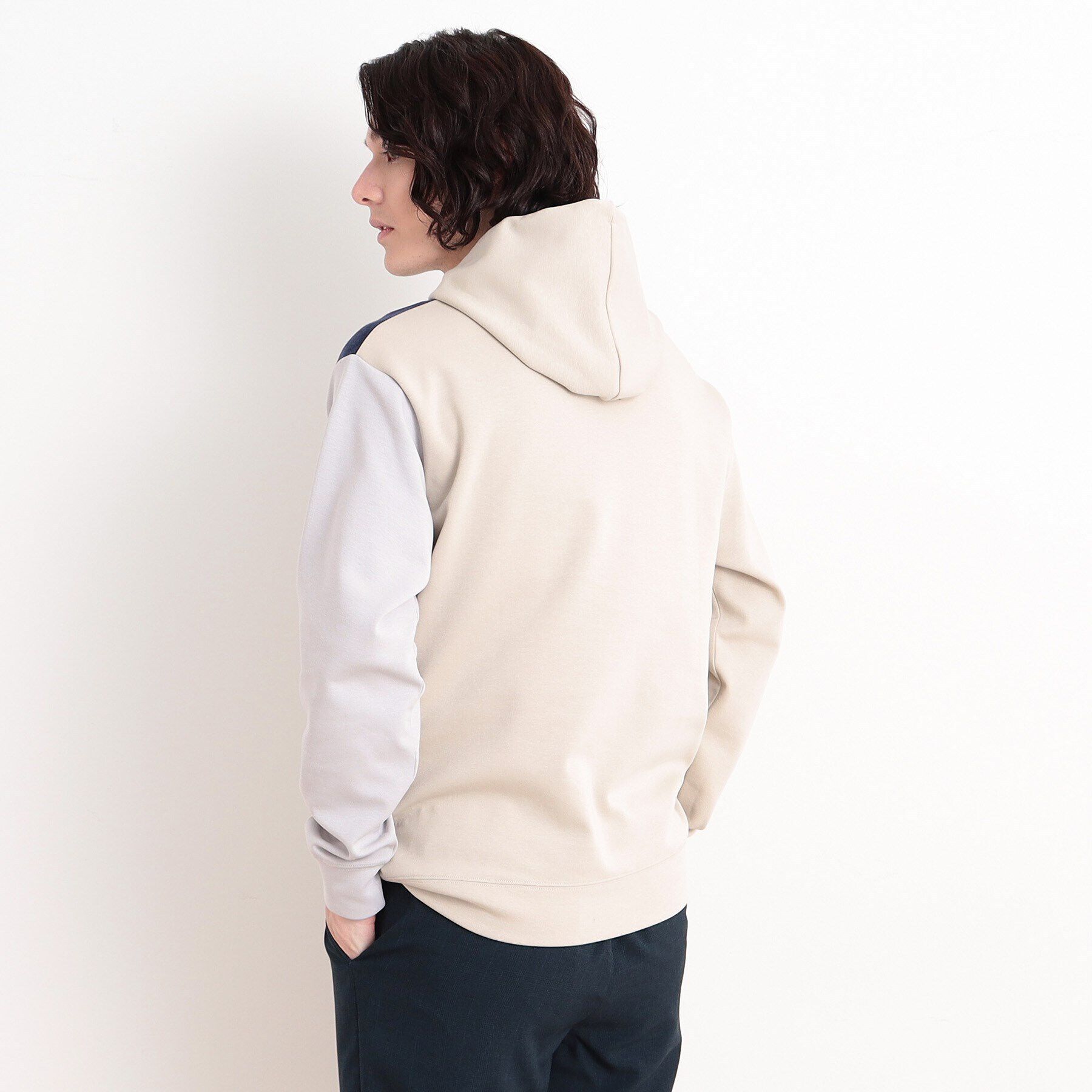 THE SHOP TK「異素材ブロッキングダンボールパーカ」|パーカー|