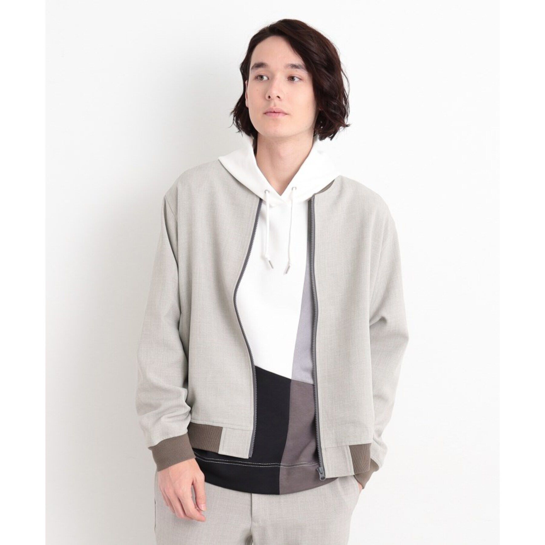 THE SHOP TK「【CAVIAN/キャビアン】リサイクルシャークスキンジップブルゾン セットアップ可」|ブルゾン・スタジャン|