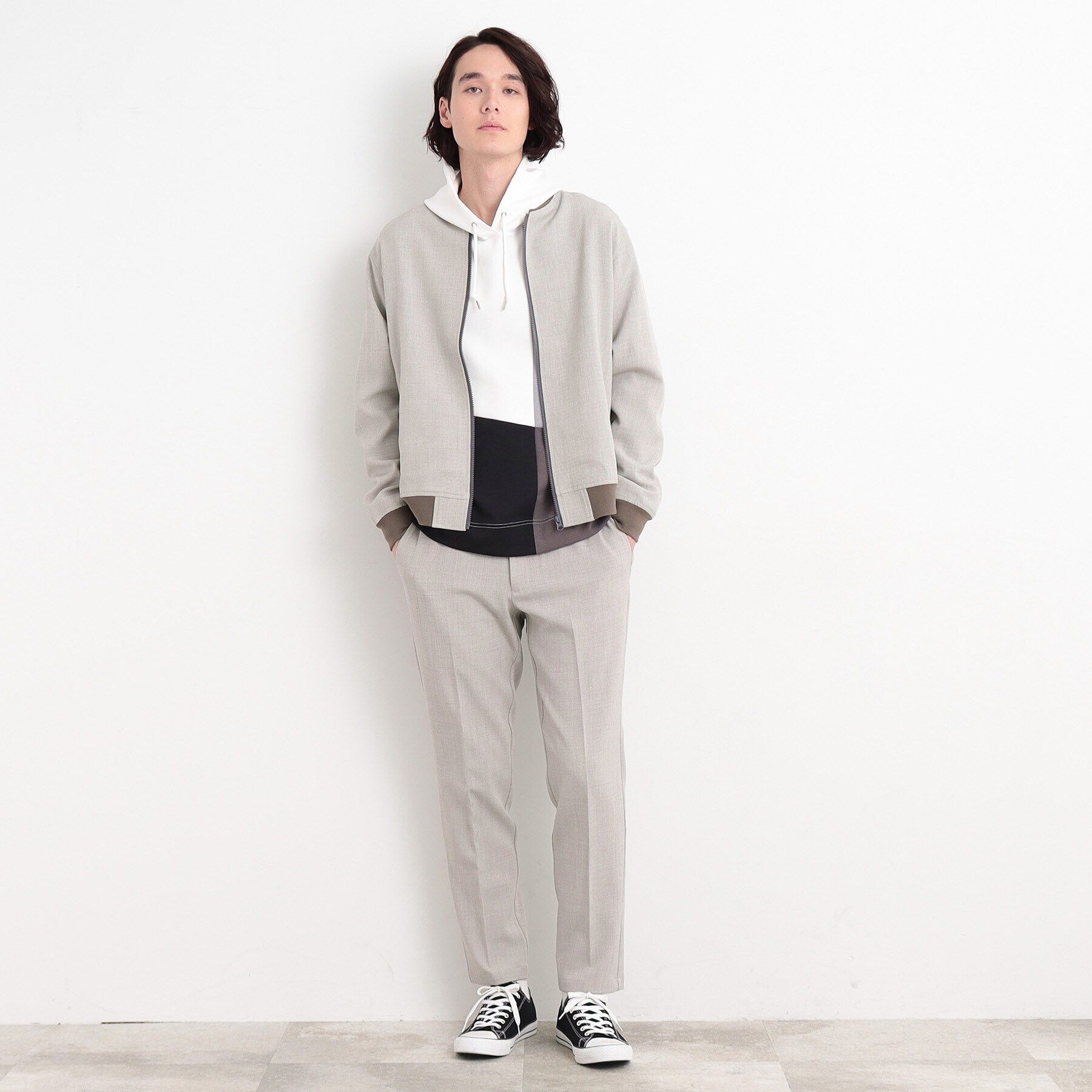 THE SHOP TK「【CAVIAN/キャビアン】リサイクルシャークスキンジップブルゾン セットアップ可」|ブルゾン・スタジャン|