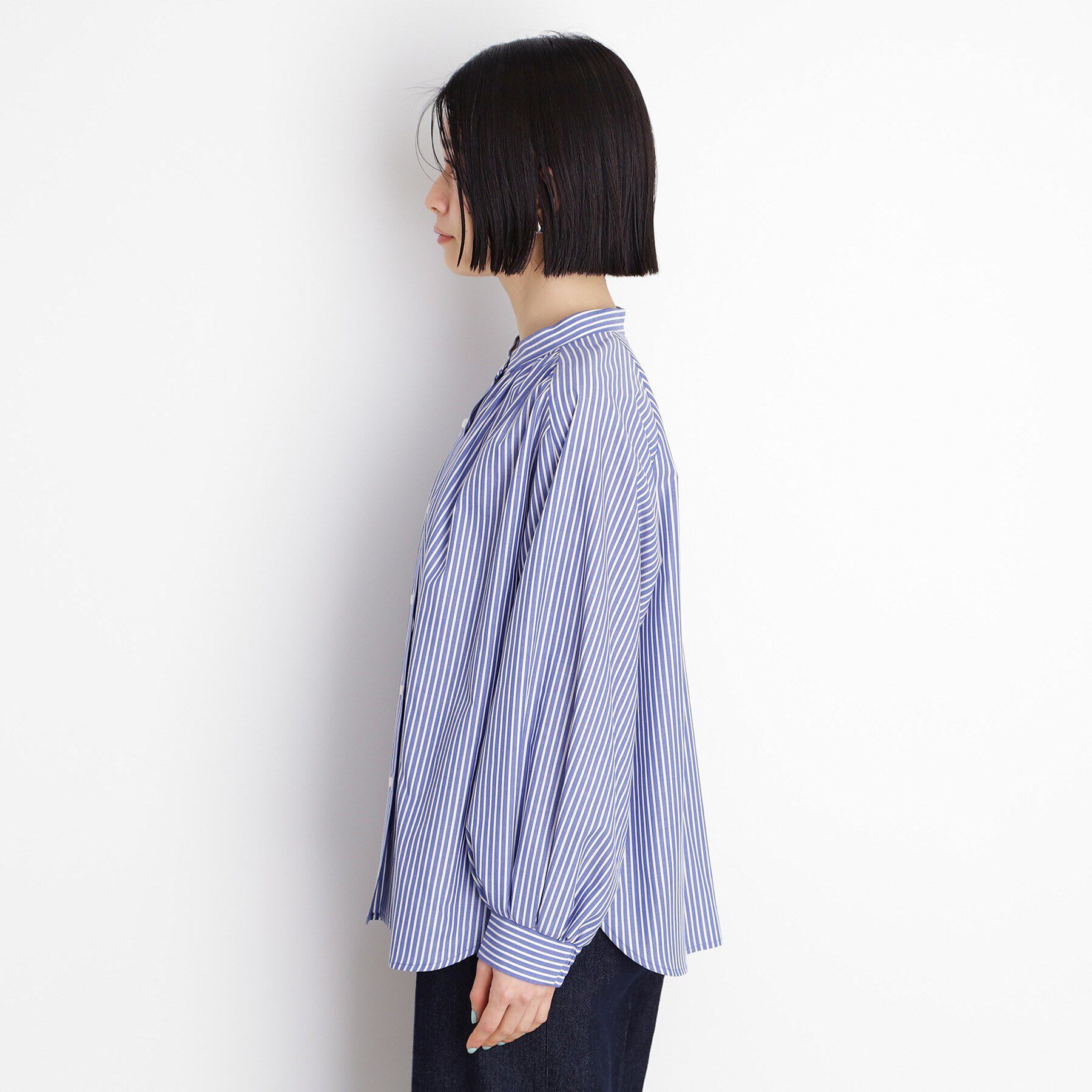 THE SHOP TK「ラメストライプラグランシャツ【洗える】」|シャツ・ブラウス|