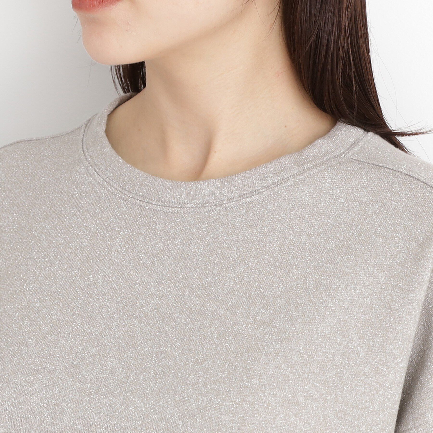 THE SHOP TK「ラメ裏毛パフスリーブ【洗える】」|Tシャツ・カットソー|