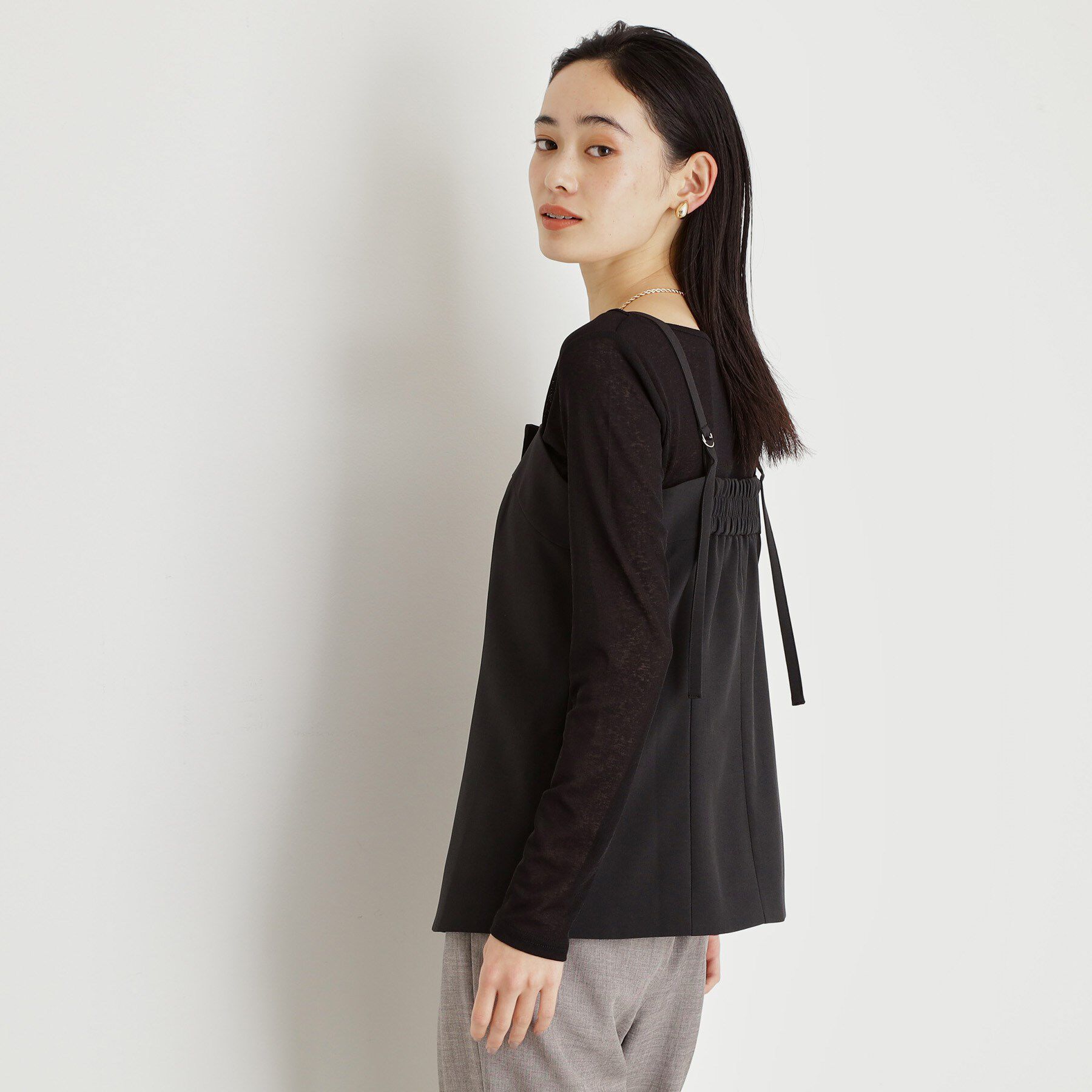 THE SHOP TK「麻調キャミビスチェ【洗濯機OK】」|キャミソール|