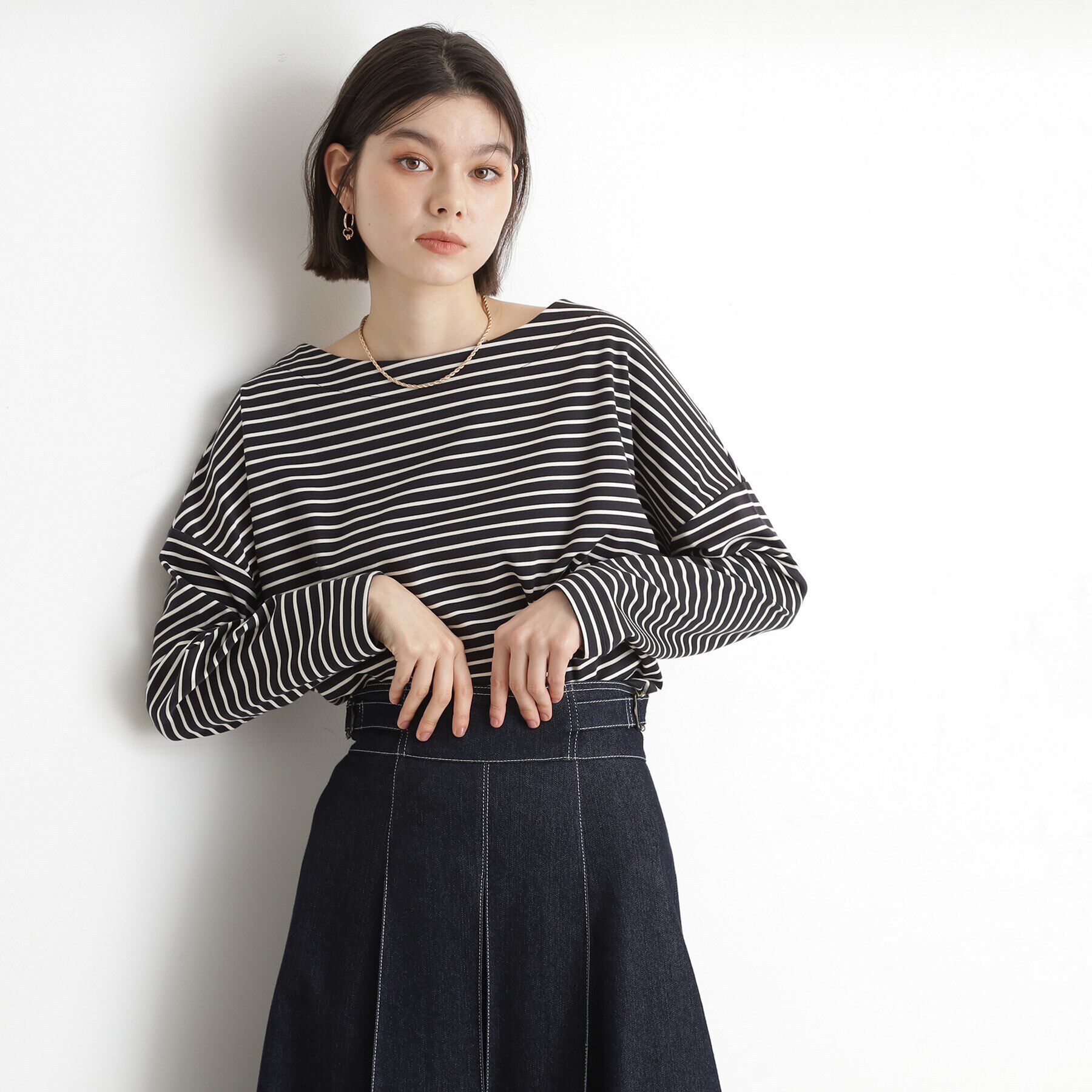 THE SHOP TK「ドロップショルダープルオーバー【洗える】」|Tシャツ・カットソー|ネイビー(394)