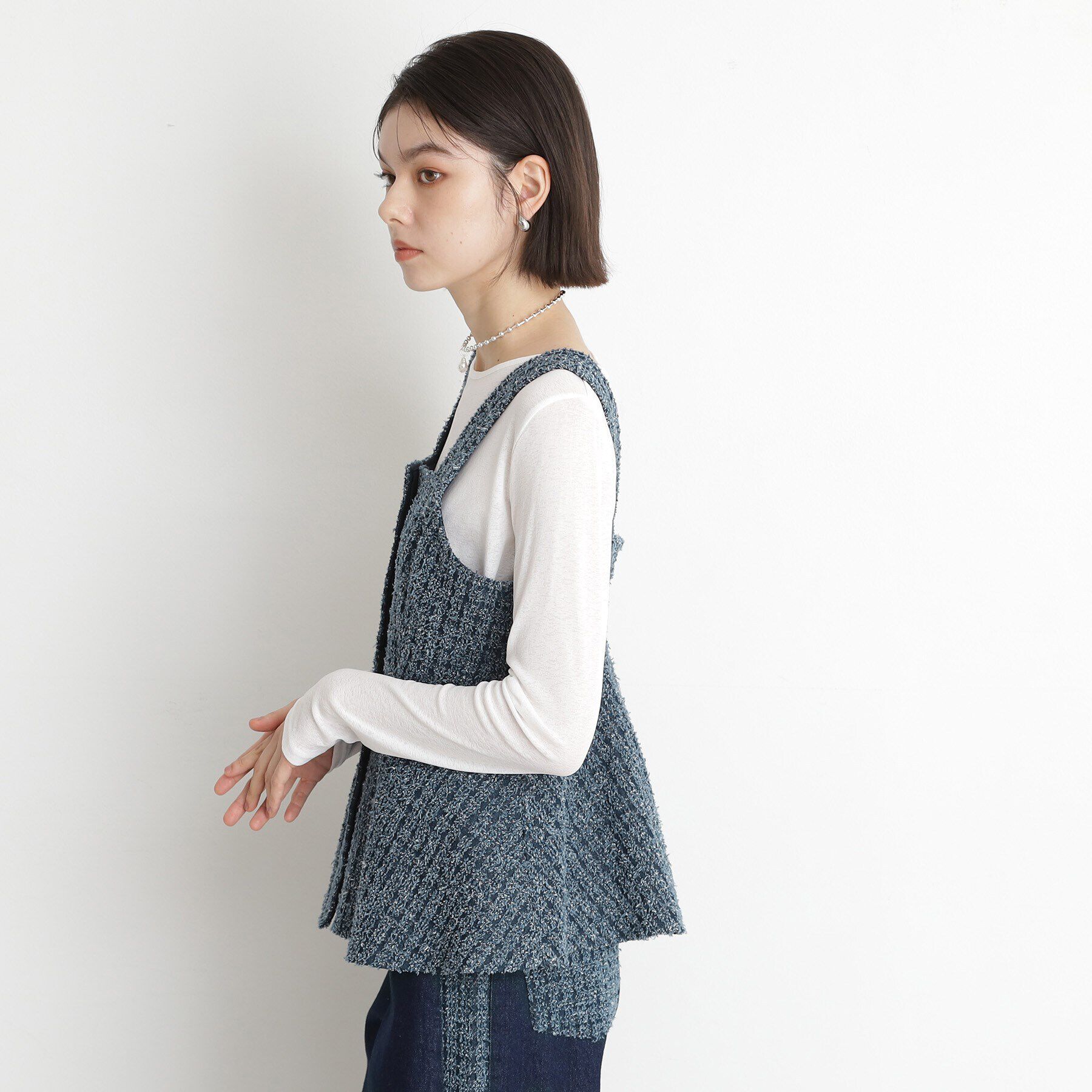 THE SHOP TK「ジャカードデニムビスチェ【洗濯機OK】」|ベスト・ジレ|