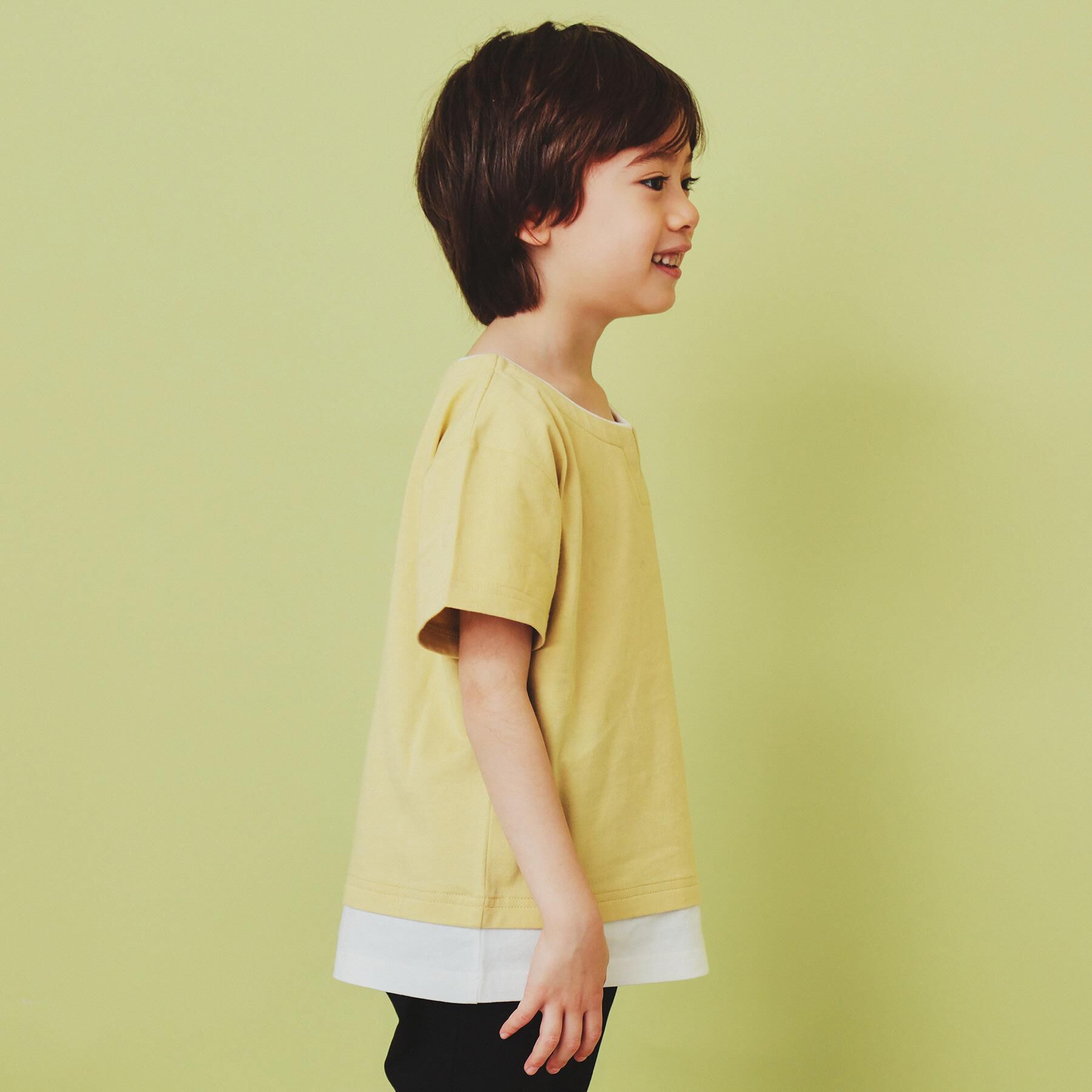 THE SHOP TK「【110-160】キーネックレイヤード風Tシャツ/洗濯機OK」|Tシャツ・カットソー|