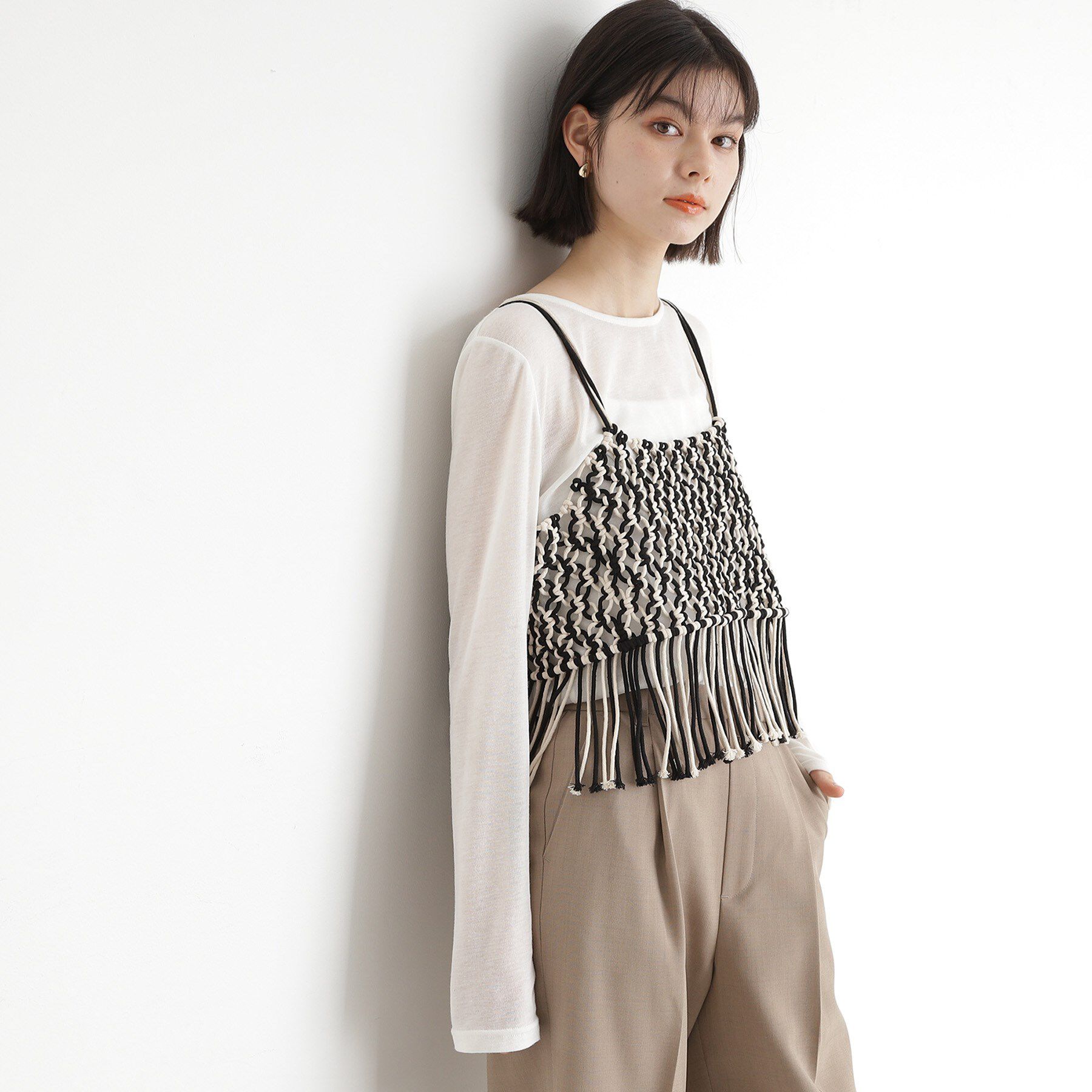 THE SHOP TK「マクラメビスチェ」|キャミソール|