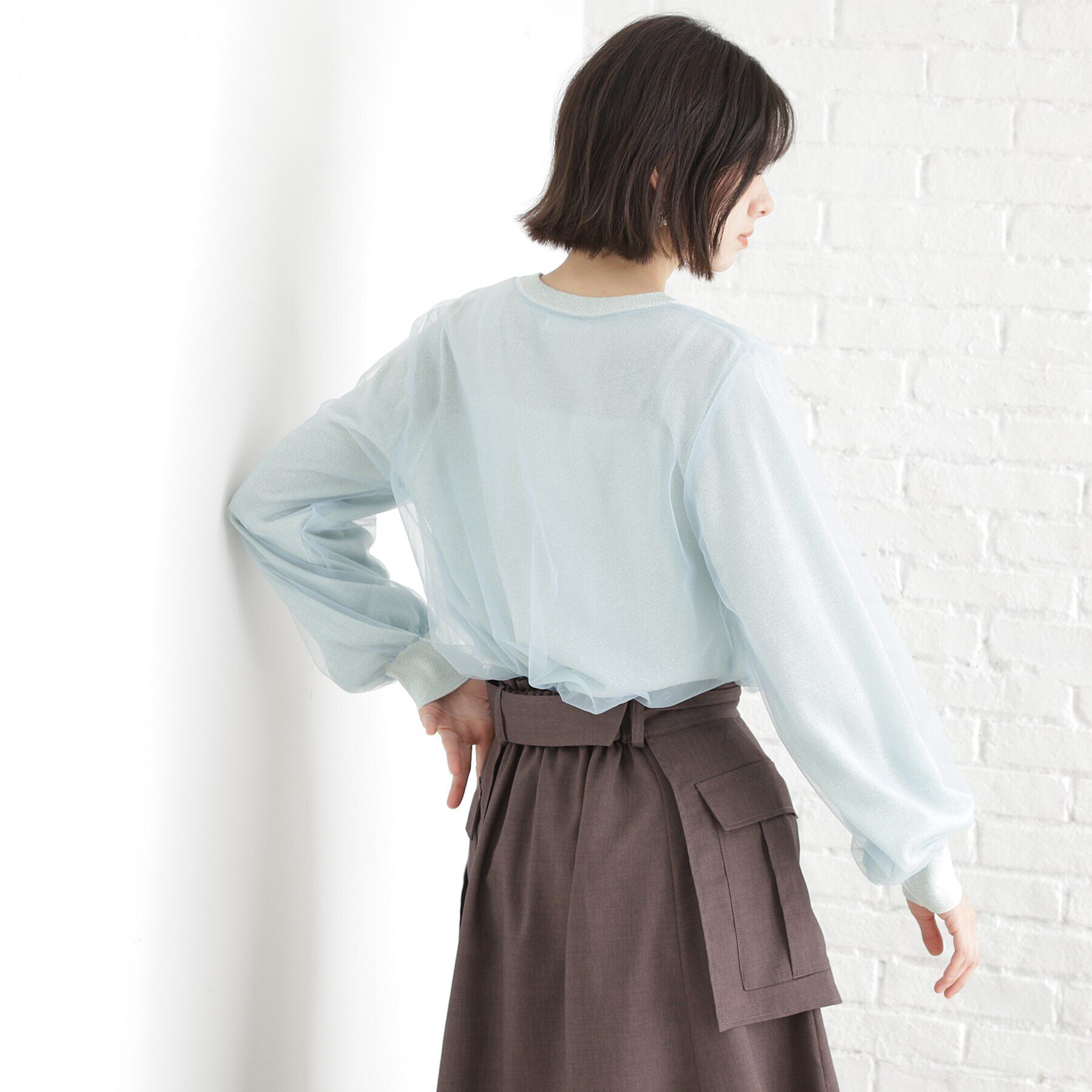 THE SHOP TK「チュール&times;ラメニット【洗える】」|ニット・セーター|