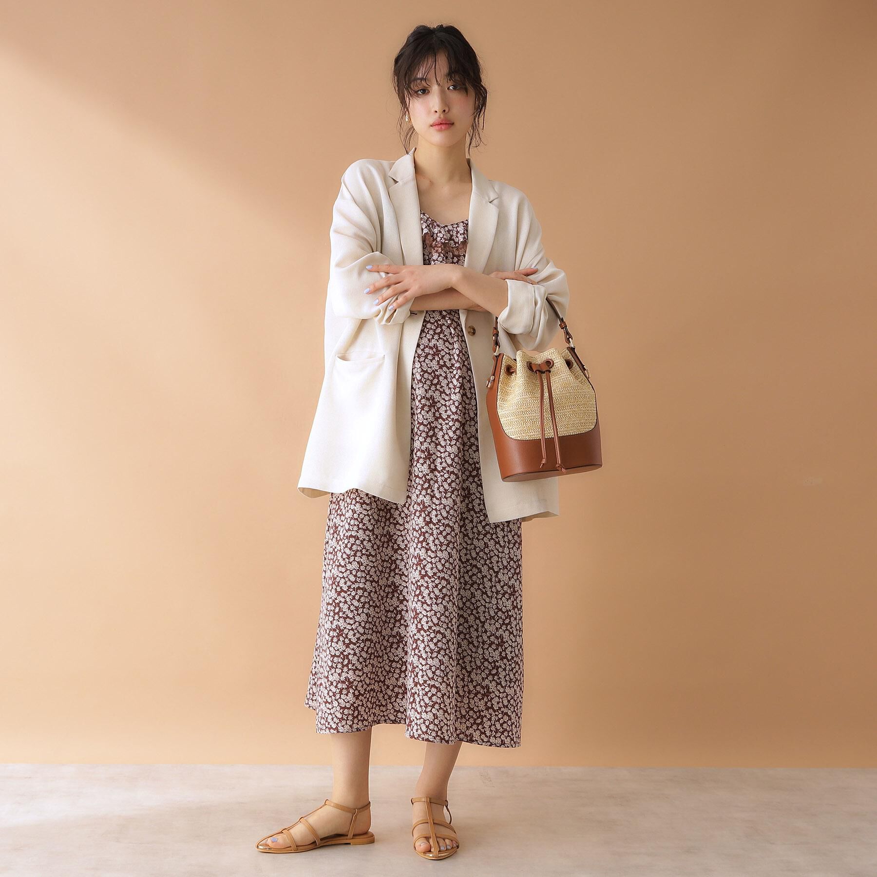 THE SHOP TK「小花柄フリルキャミワンピース【洗える】」|ワンピース|