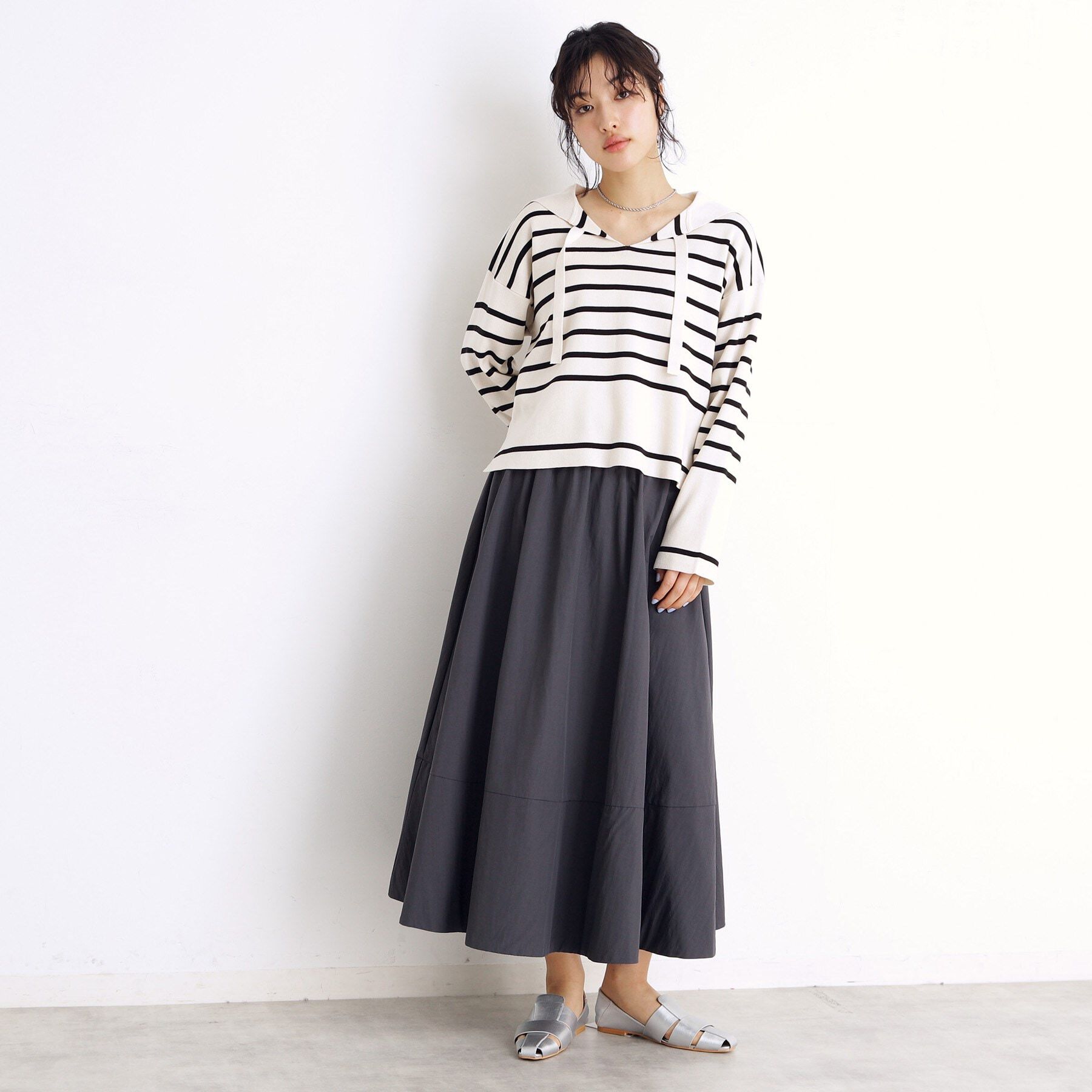 THE SHOP TK「セーラーカラートップス【洗える】」|ニット・セーター|