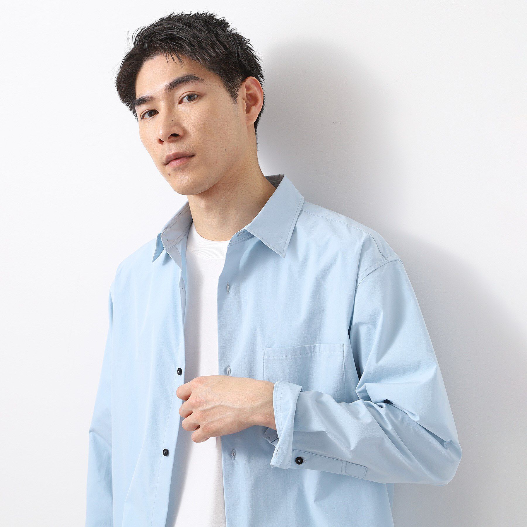 THE SHOP TK「CAVEブロードシャツ【吸水速乾/イージーケア/アンチピリング/洗濯機OK】」|シャツ・ブラウス|サックスブルー(09