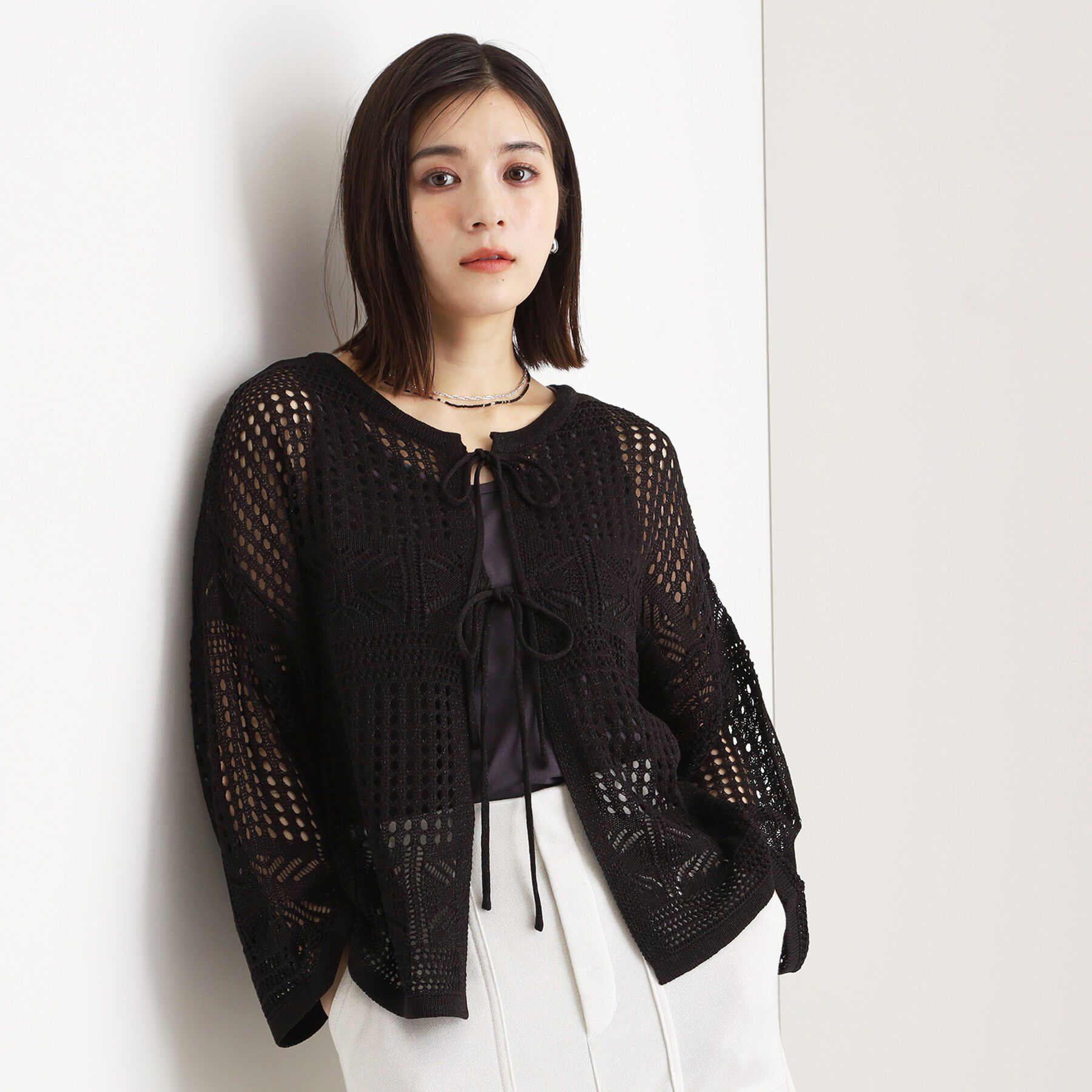 THE SHOP TK「【前後2WAY】タンク付透かし柄ニット/洗える」|その他|