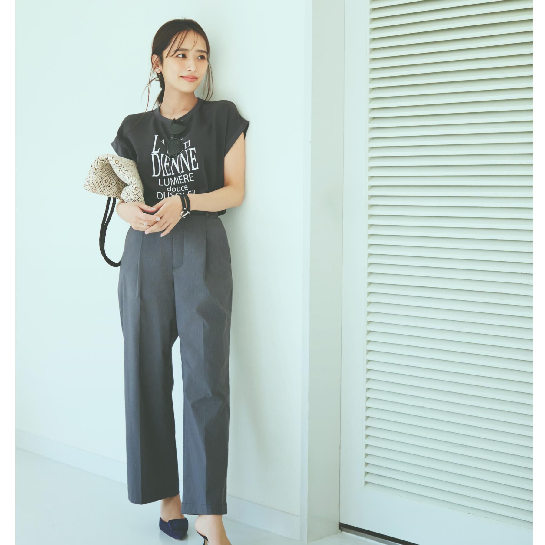 THE SHOP TK「【XS-XLサイズ/ラクに穿ける】ハイパーストレッチワイドパンツ/接触冷感/洗える」|その他|