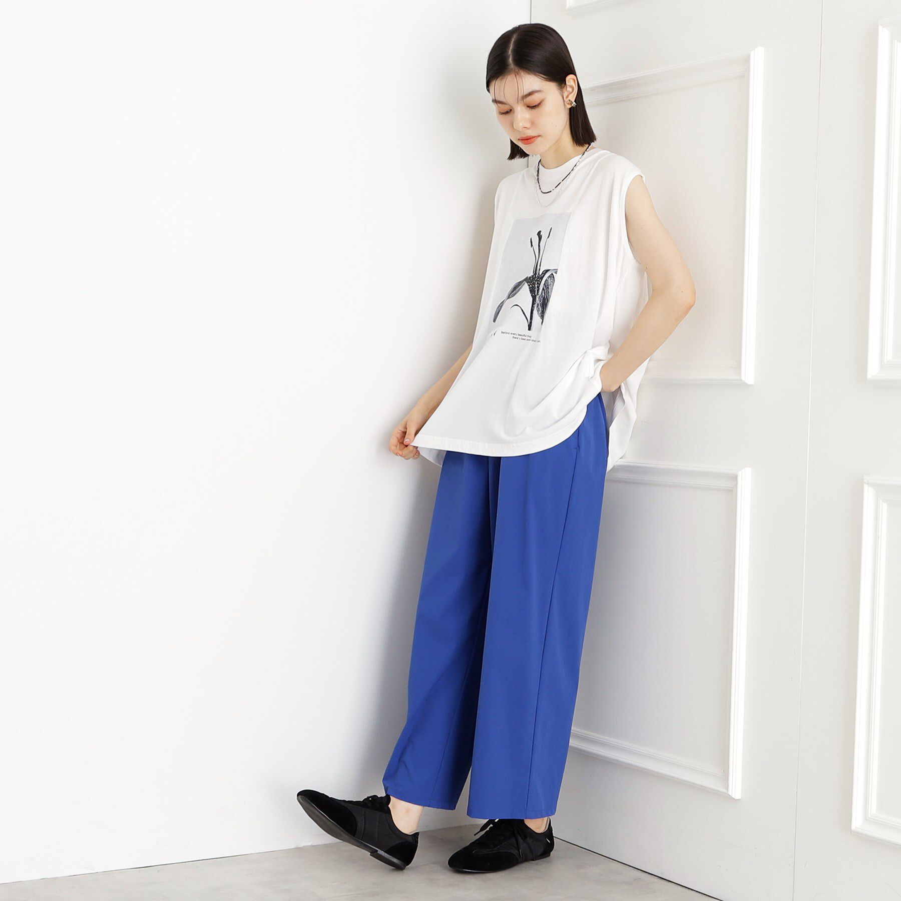 THE SHOP TK「異素材切替フォトプリントTシャツ【洗える】」|Tシャツ・カットソー|