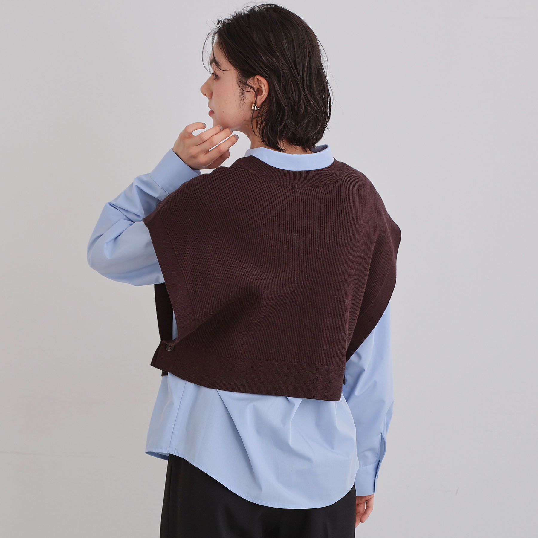 THE SHOP TK「【2点セット】レイヤードスタイルでこなれ見え ニットベスト＆シャツ」|その他|