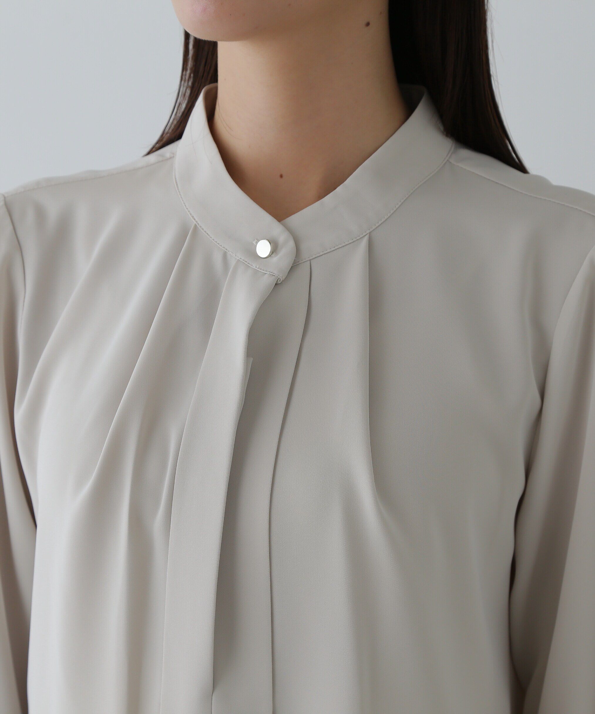  「スタンドカラーフロントタックブラウス」|シャツ・ブラウス|