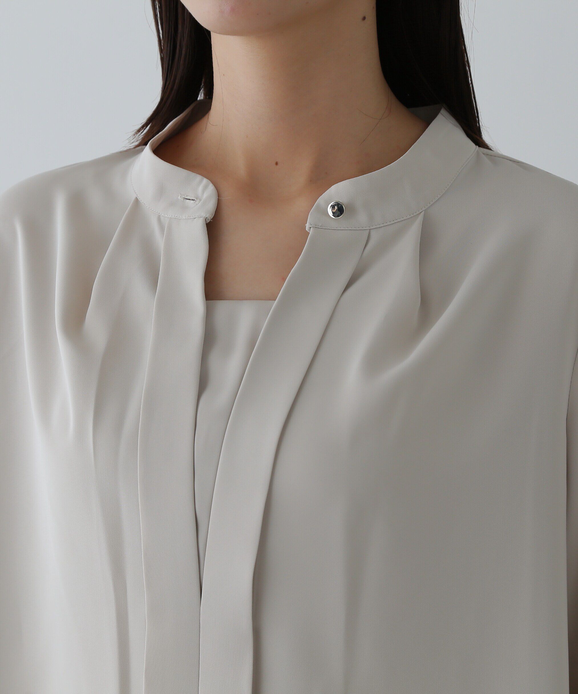  「スタンドカラーフロントタックブラウス」|シャツ・ブラウス|