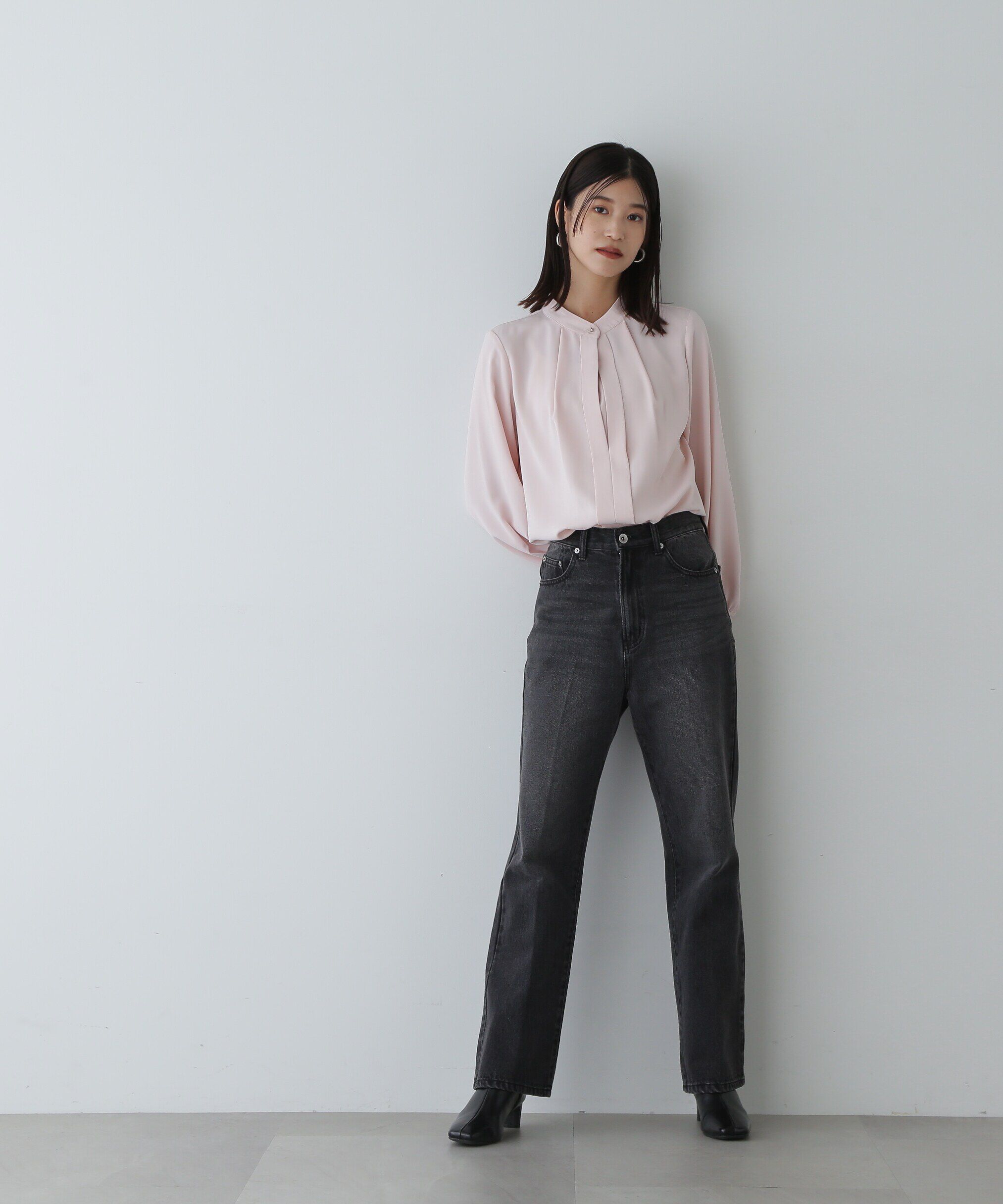  「スタンドカラーフロントタックブラウス」|シャツ・ブラウス|