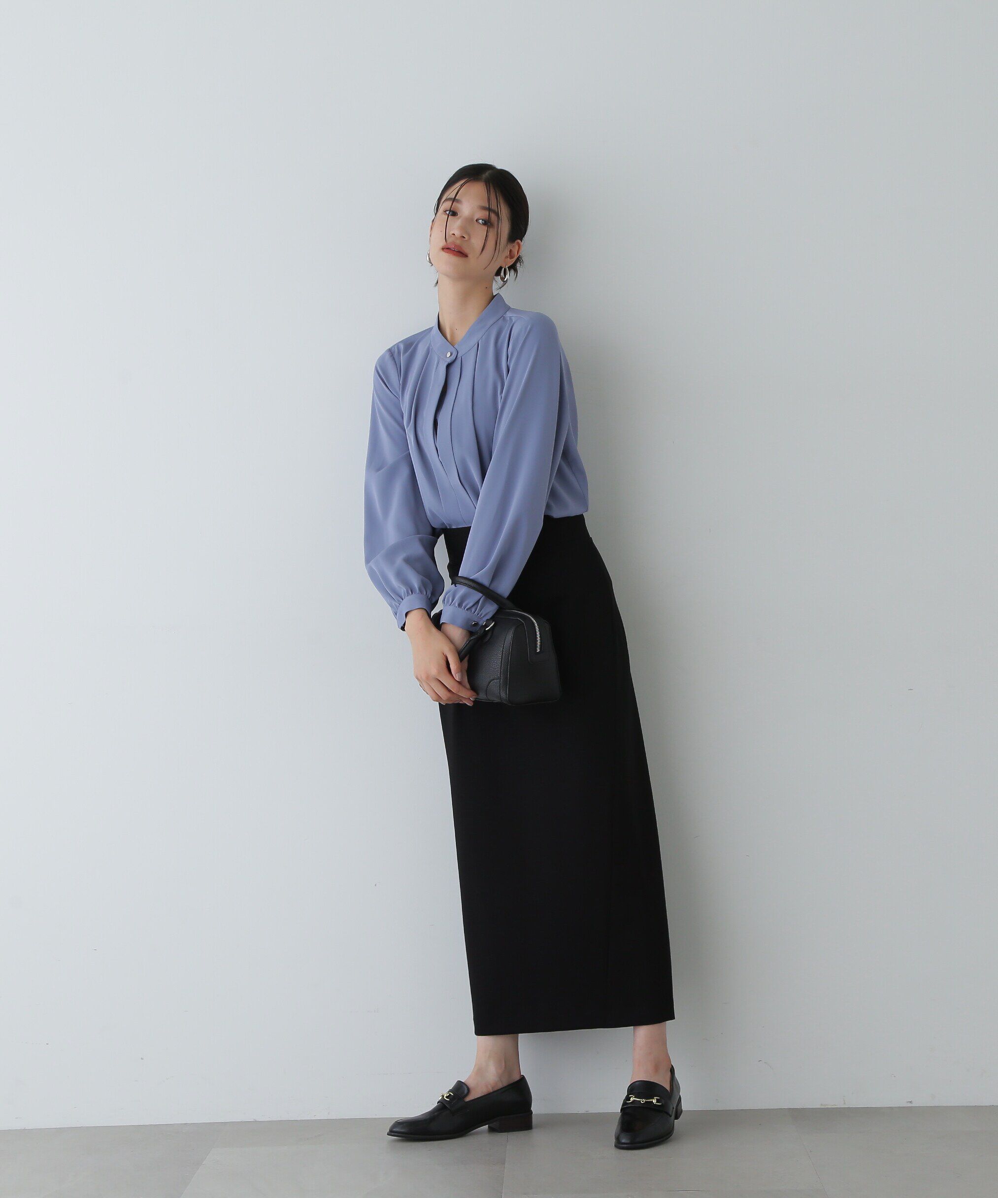  「スタンドカラーフロントタックブラウス」|シャツ・ブラウス|