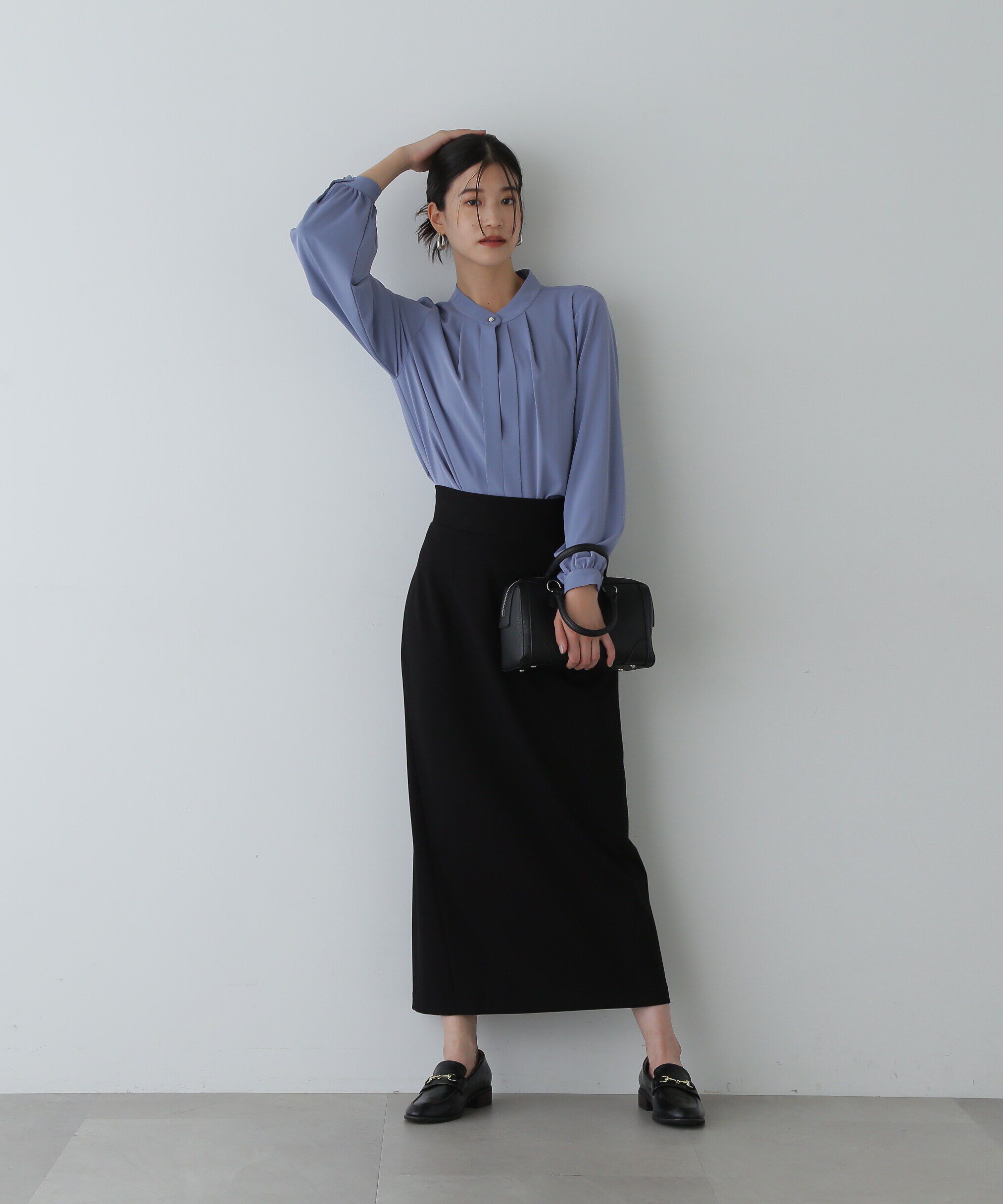  「スタンドカラーフロントタックブラウス」|シャツ・ブラウス|