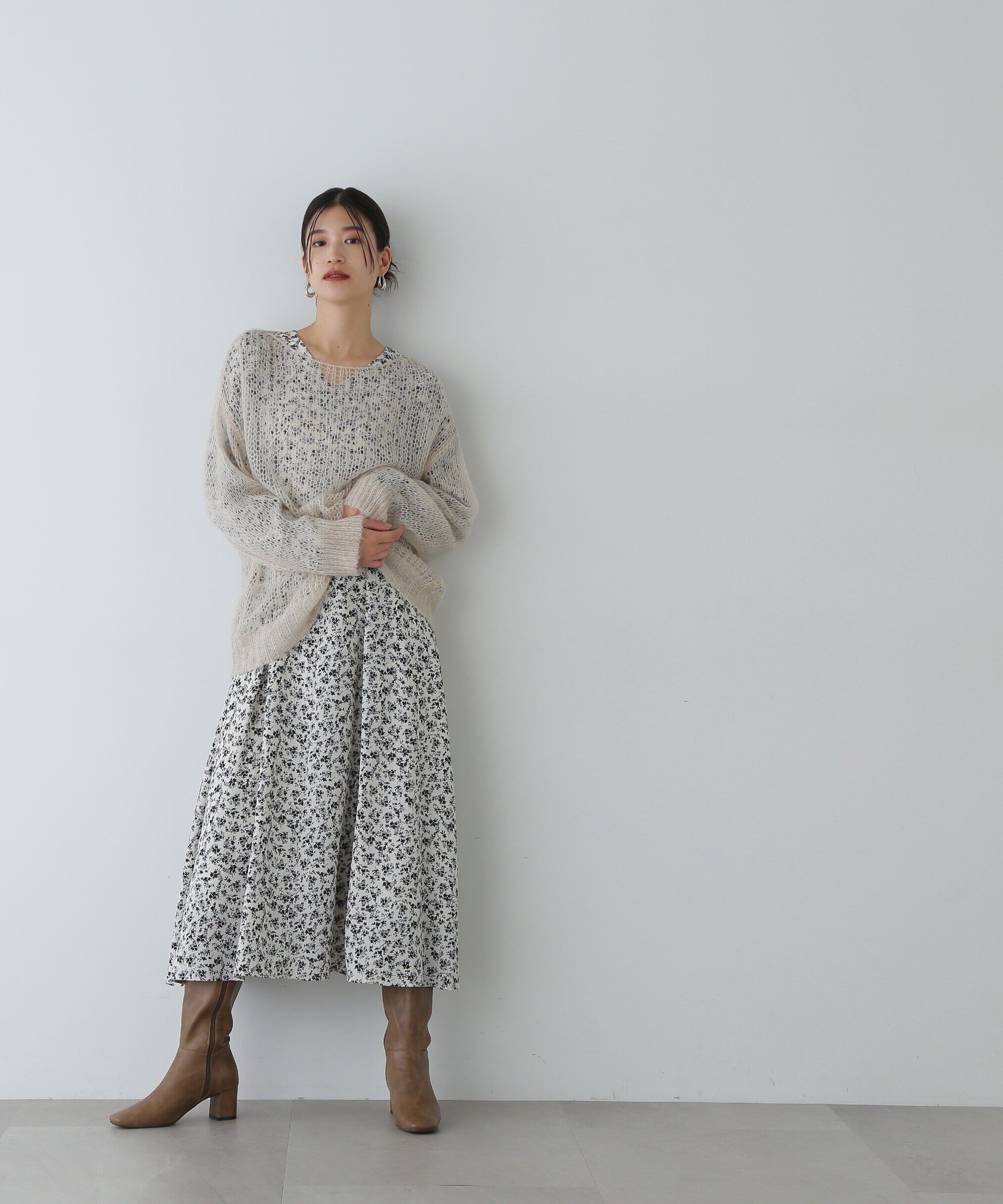  「透かし編みモヘヤ混ニット」|ニット・セーター|