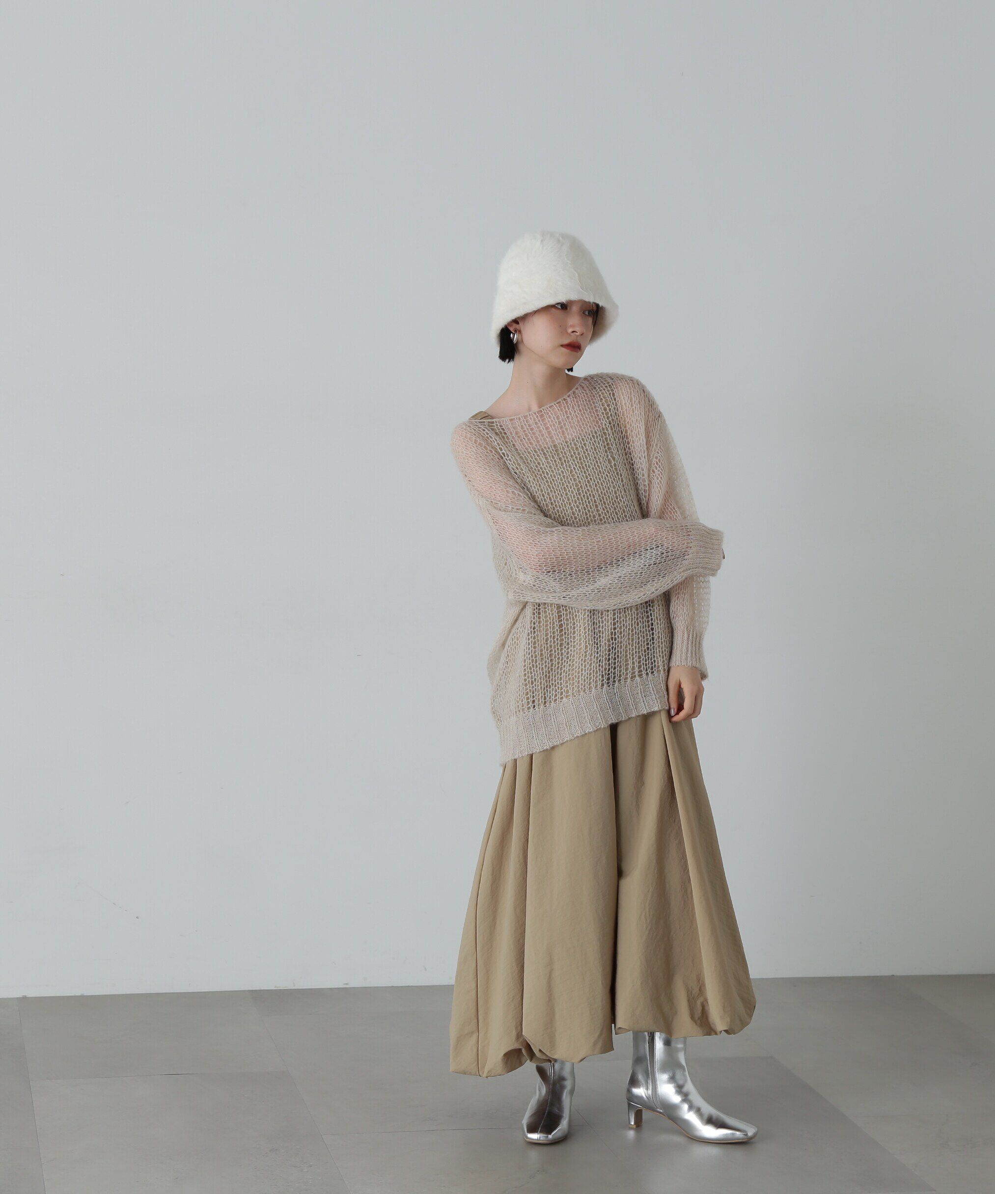  「透かし編みモヘヤ混ニット」|ニット・セーター|