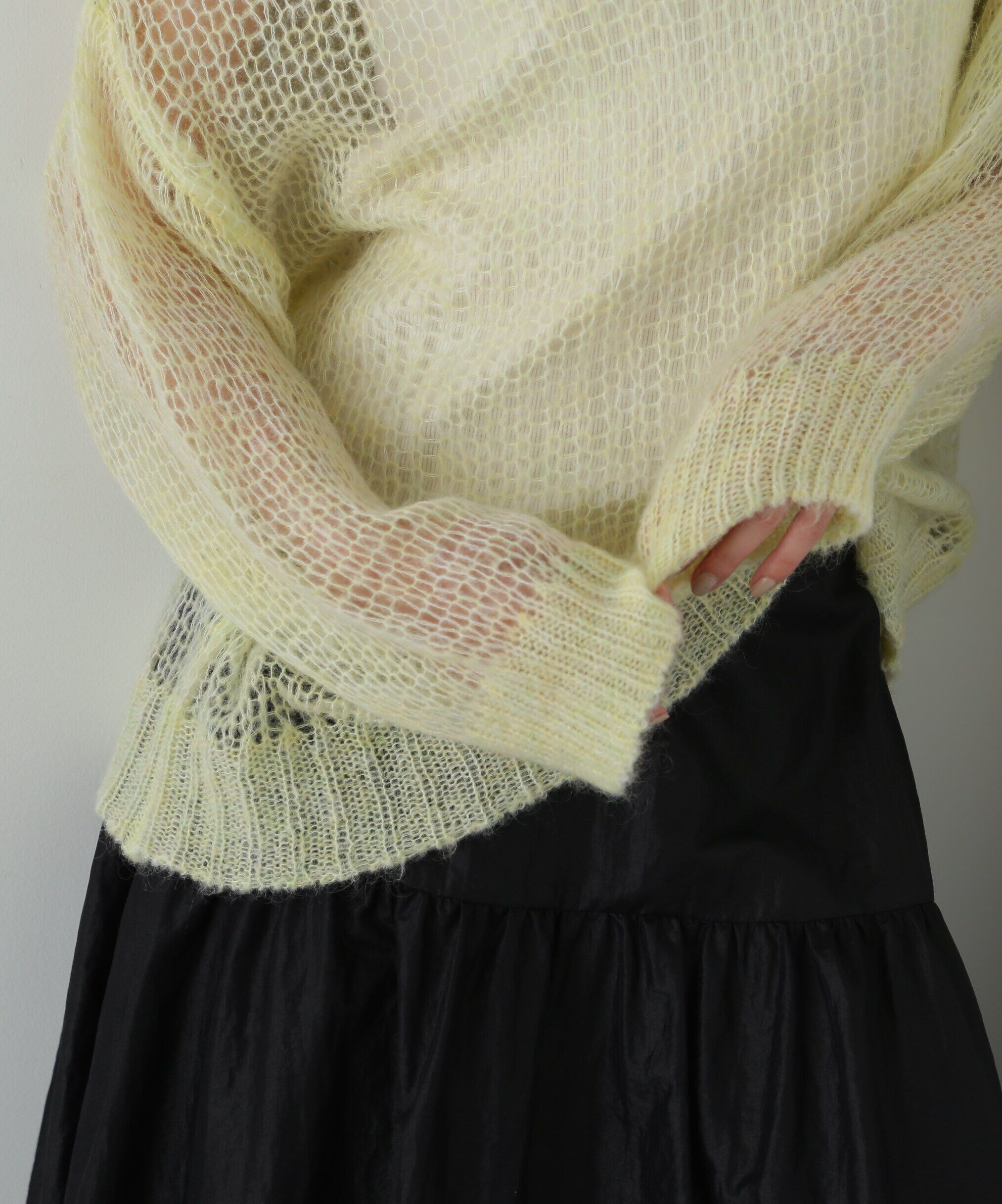  「透かし編みモヘヤ混ニット」|ニット・セーター|