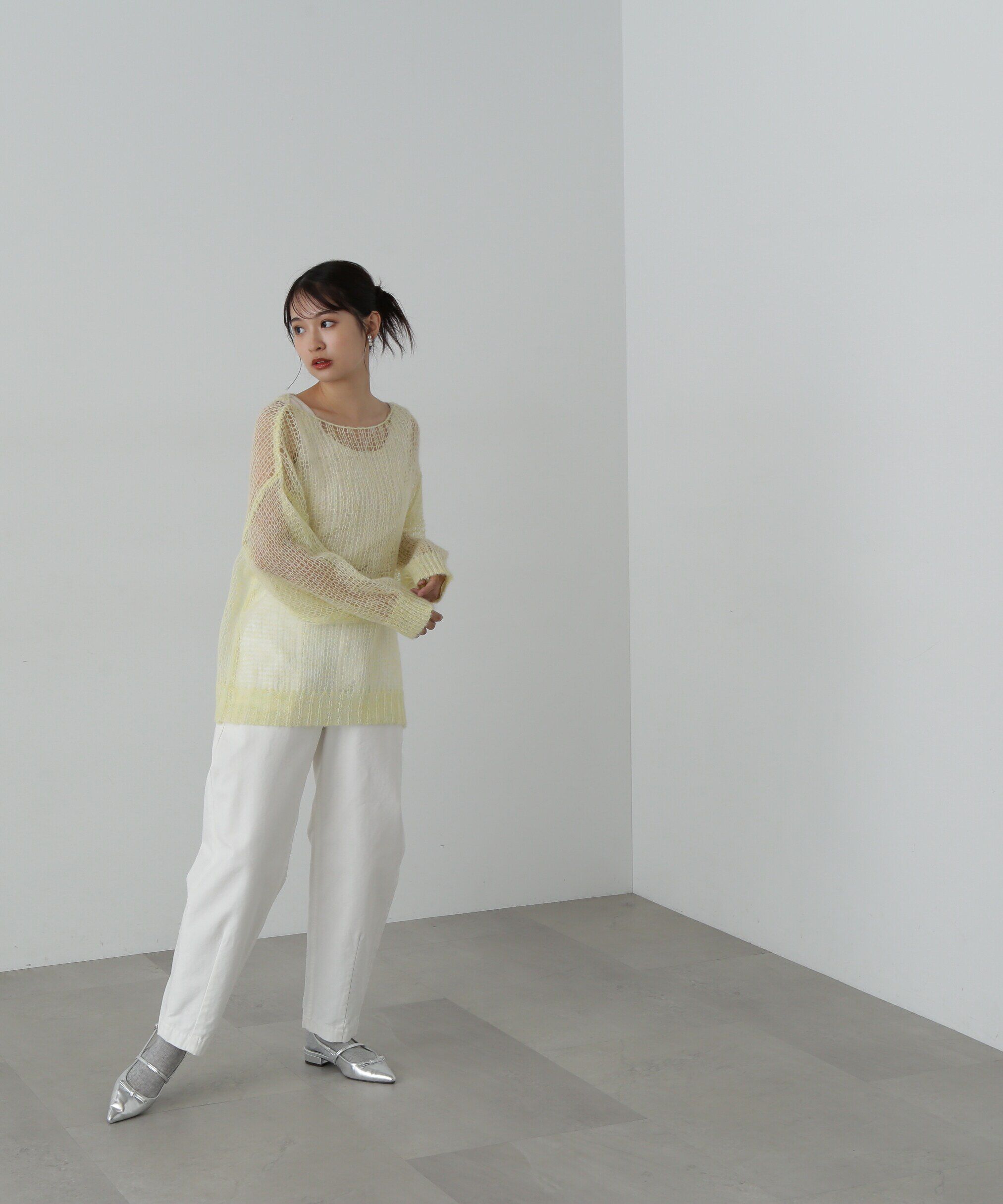  「透かし編みモヘヤ混ニット」|ニット・セーター|