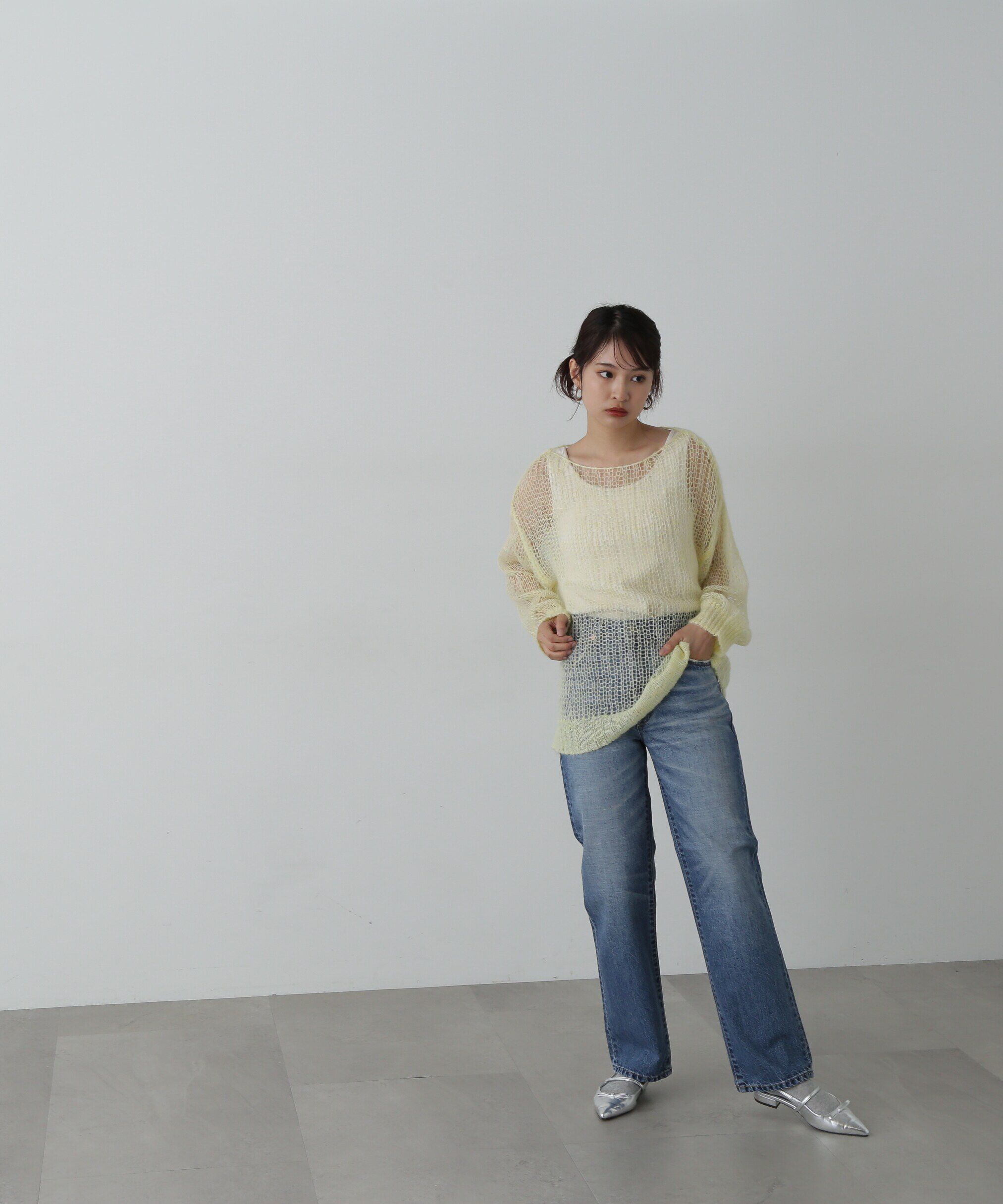  「透かし編みモヘヤ混ニット」|ニット・セーター|