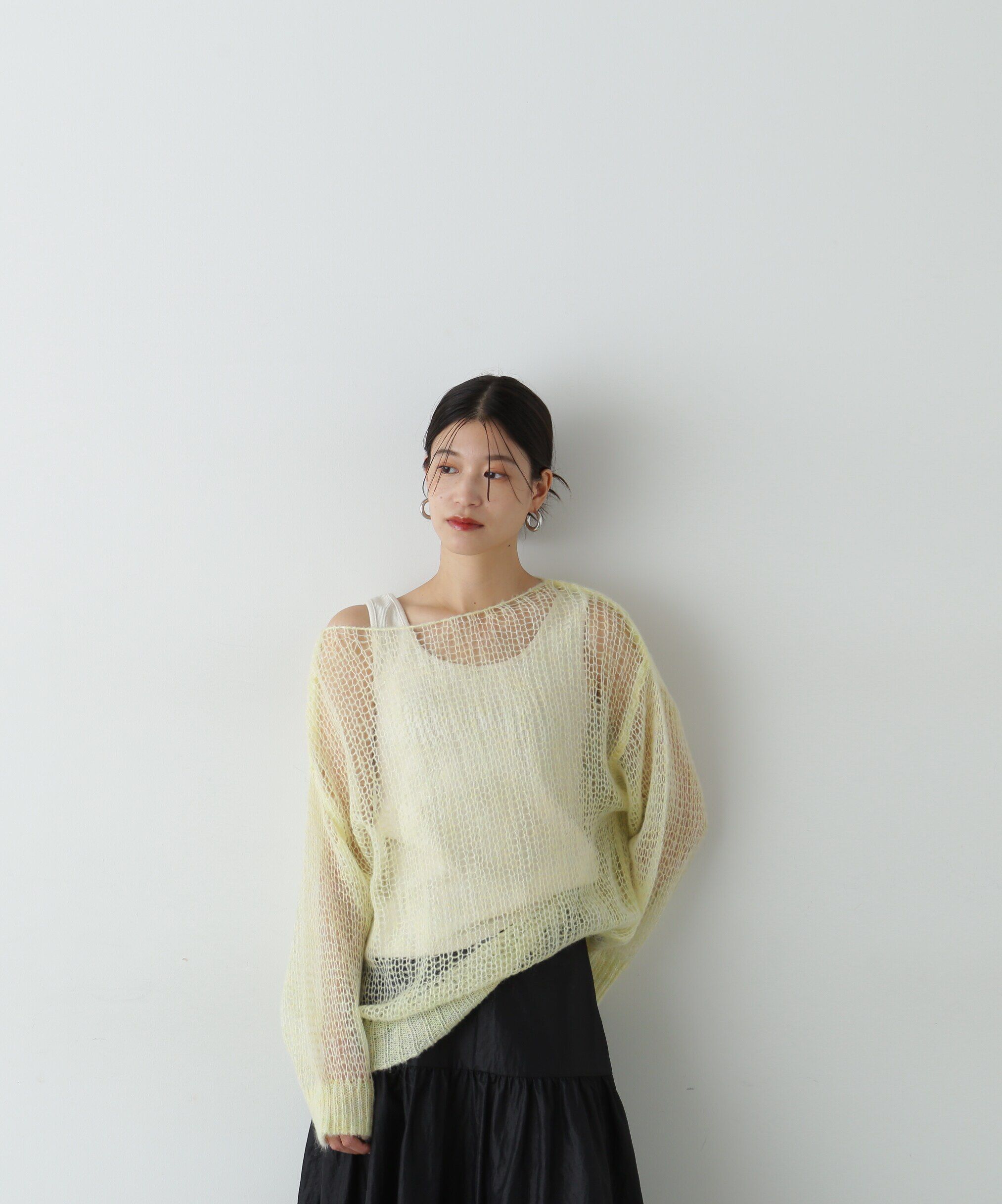  「透かし編みモヘヤ混ニット」|ニット・セーター|