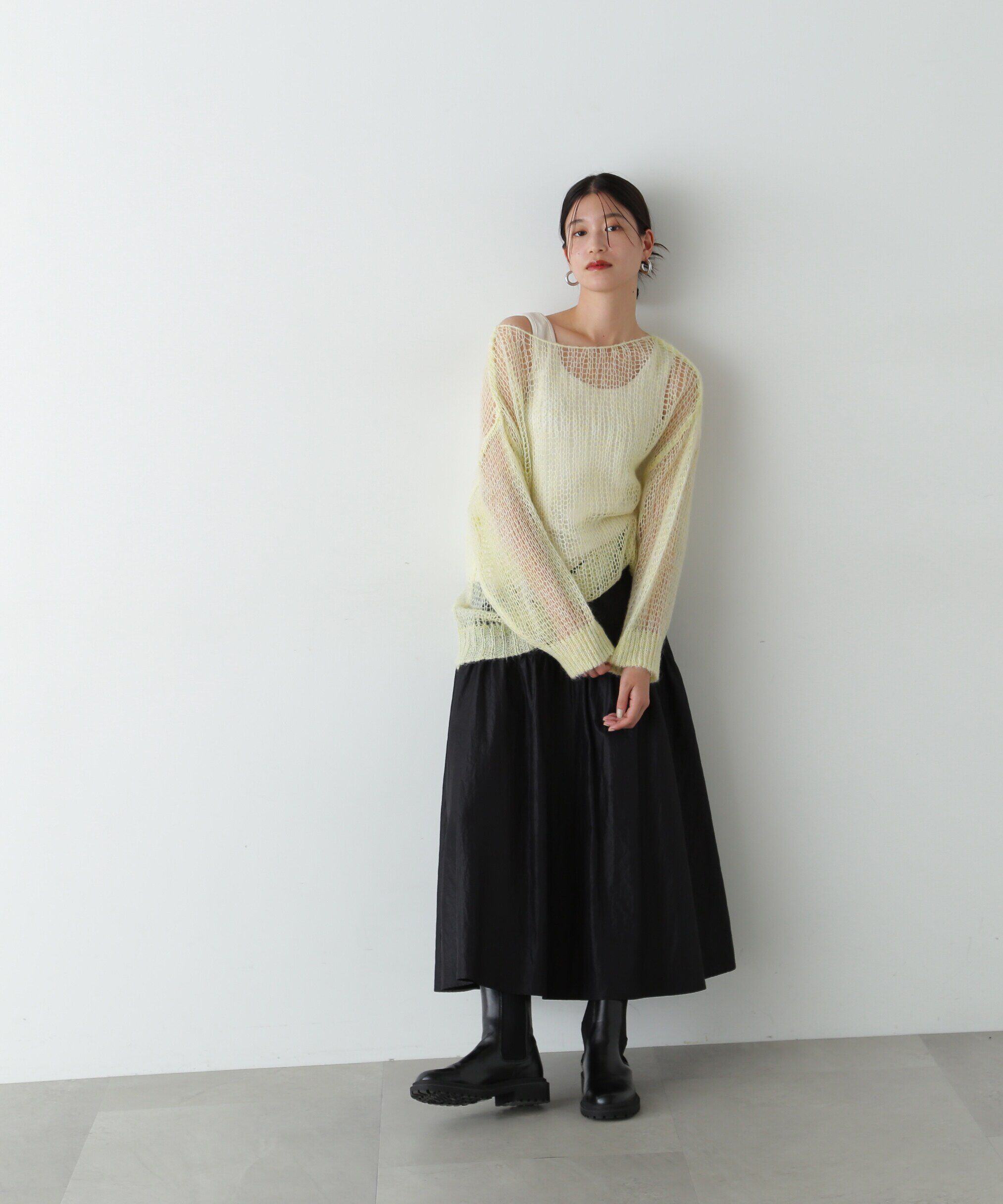  「透かし編みモヘヤ混ニット」|ニット・セーター|