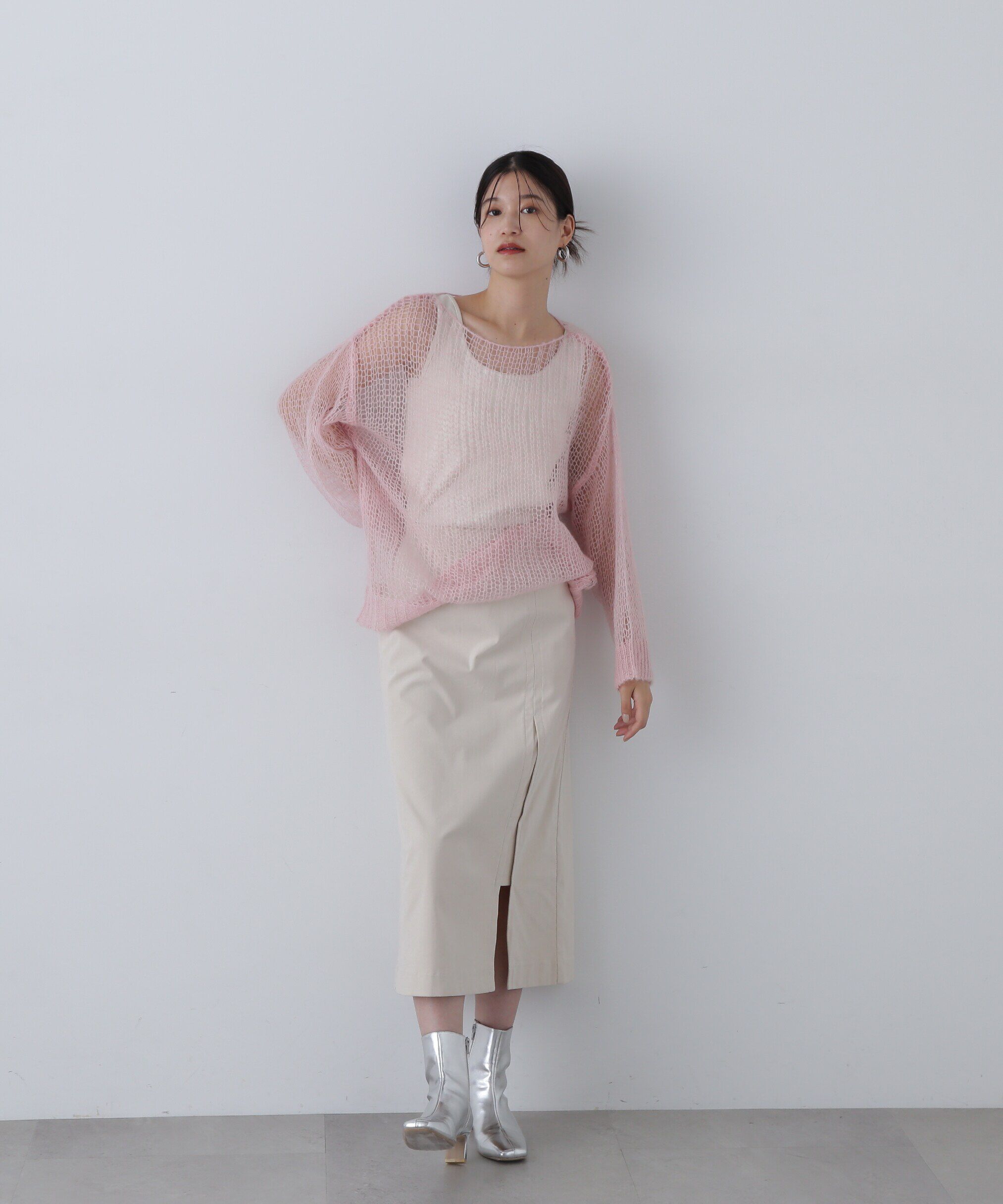  「透かし編みモヘヤ混ニット」|ニット・セーター|