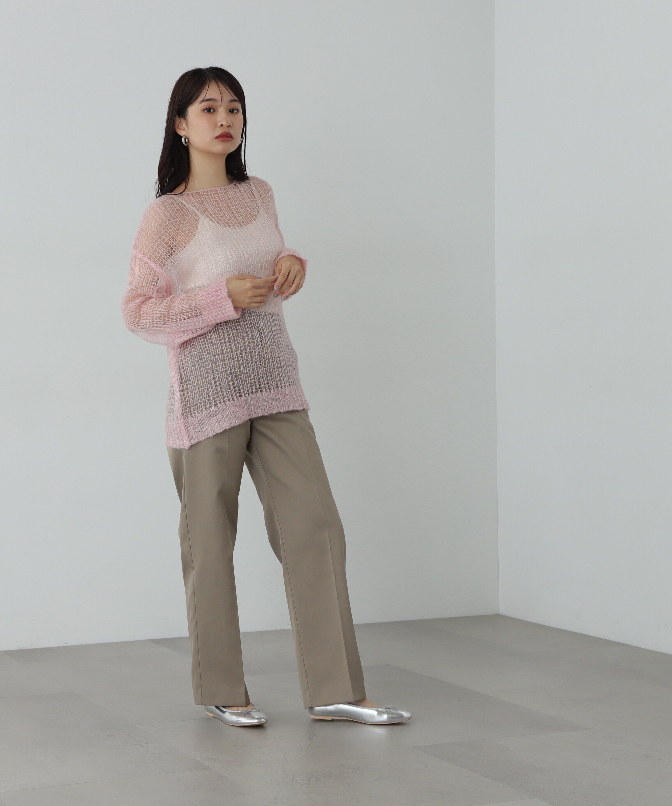  「透かし編みモヘヤ混ニット」|ニット・セーター|