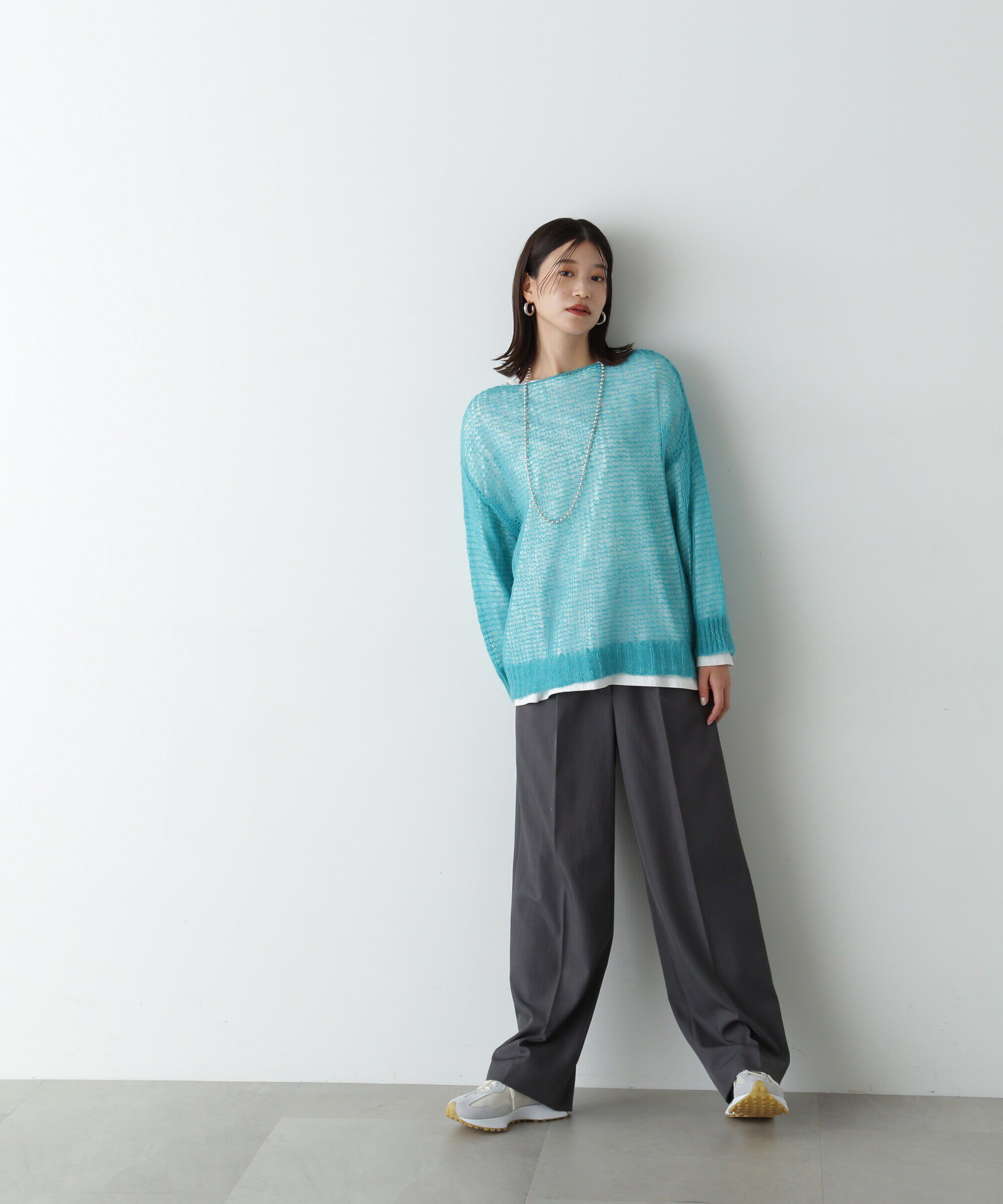  「透かし編みモヘヤ混ニット」|ニット・セーター|