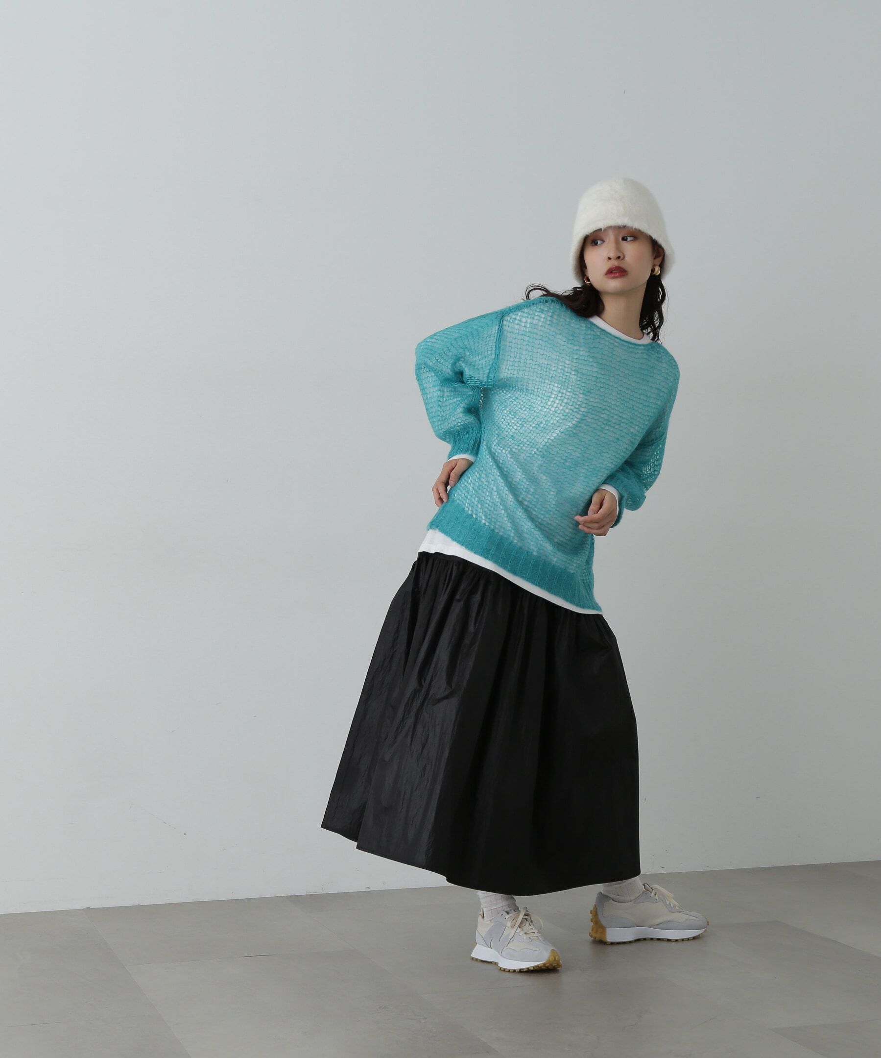  「透かし編みモヘヤ混ニット」|ニット・セーター|