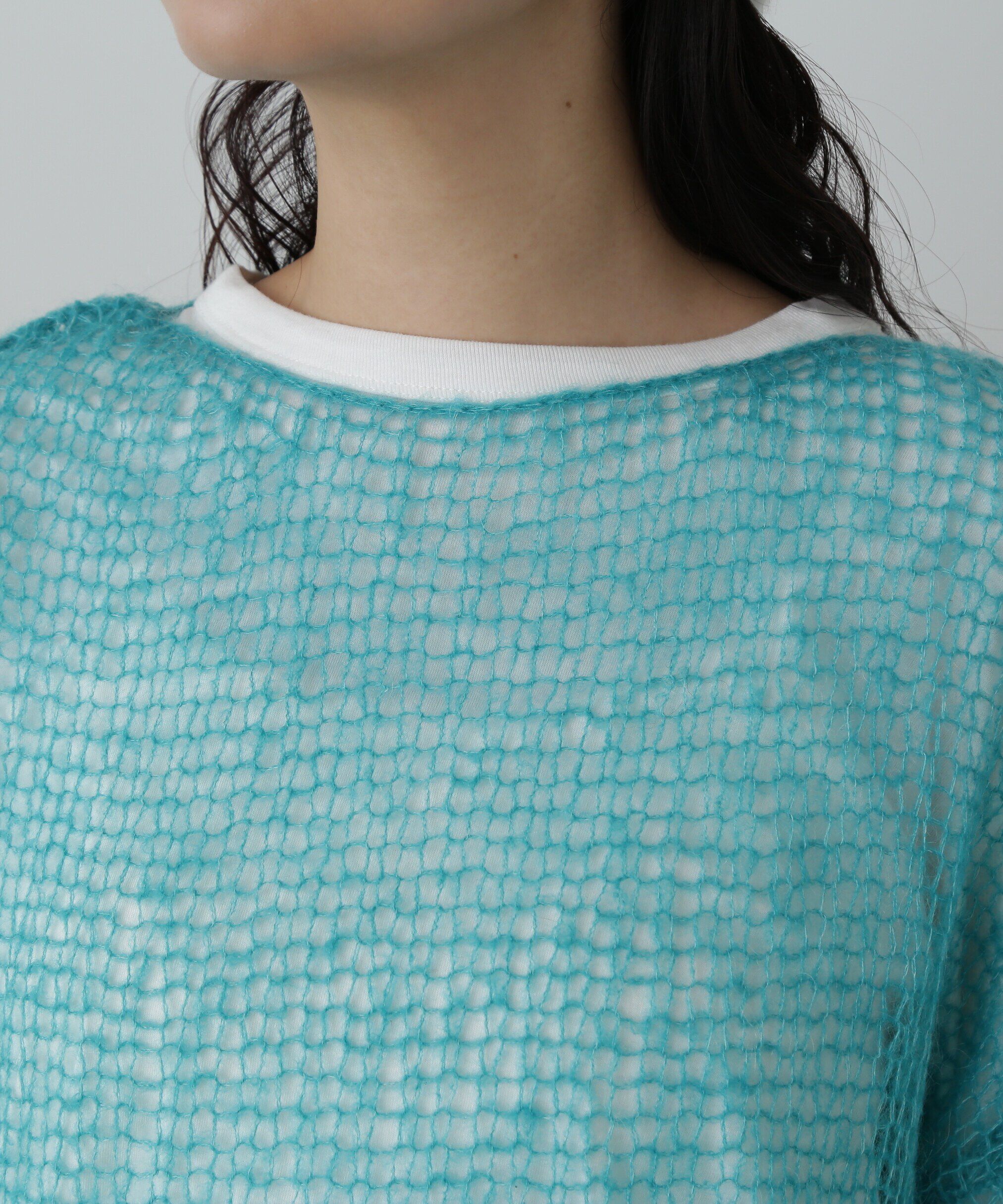  「透かし編みモヘヤ混ニット」|ニット・セーター|