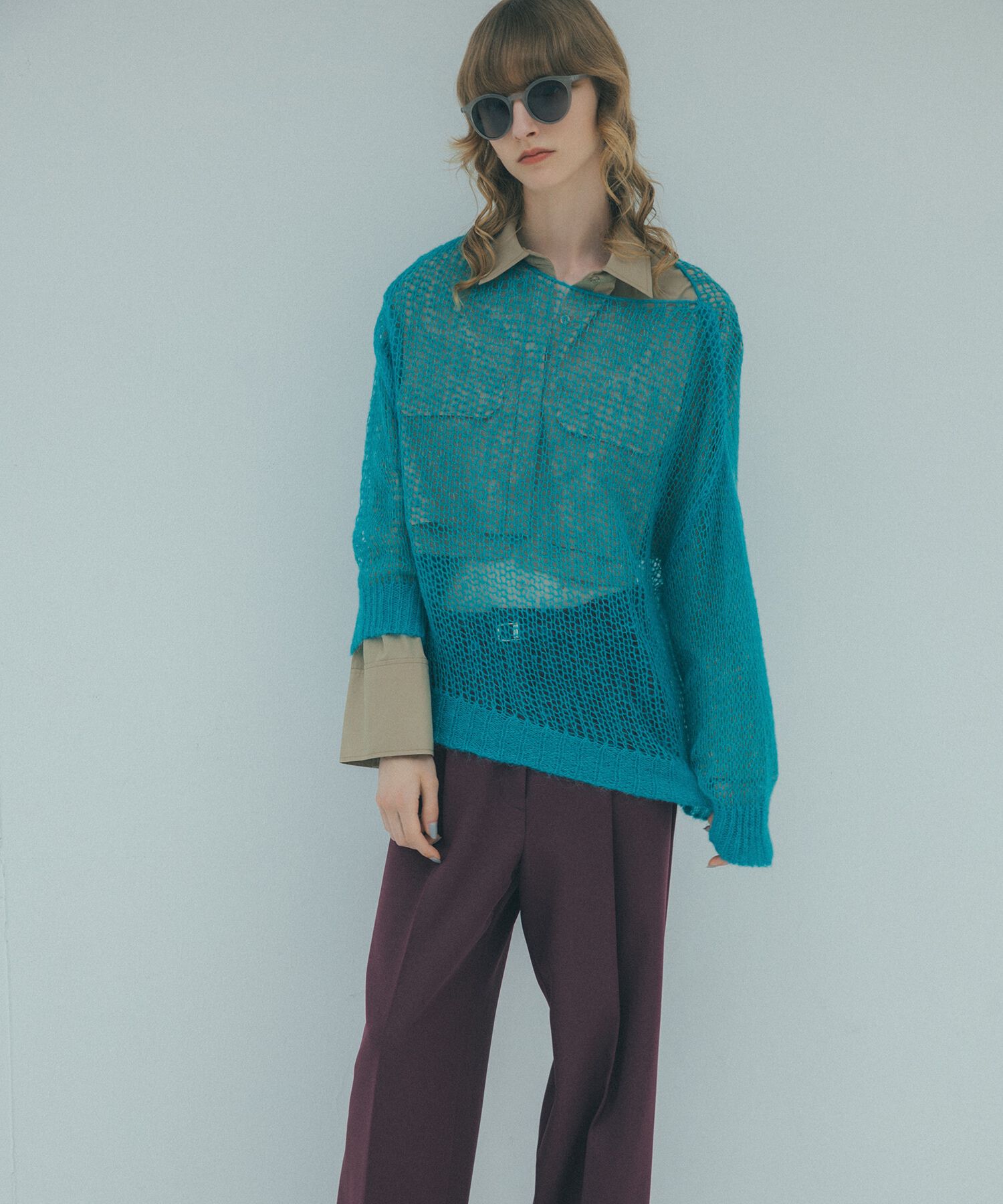  「透かし編みモヘヤ混ニット」|ニット・セーター|