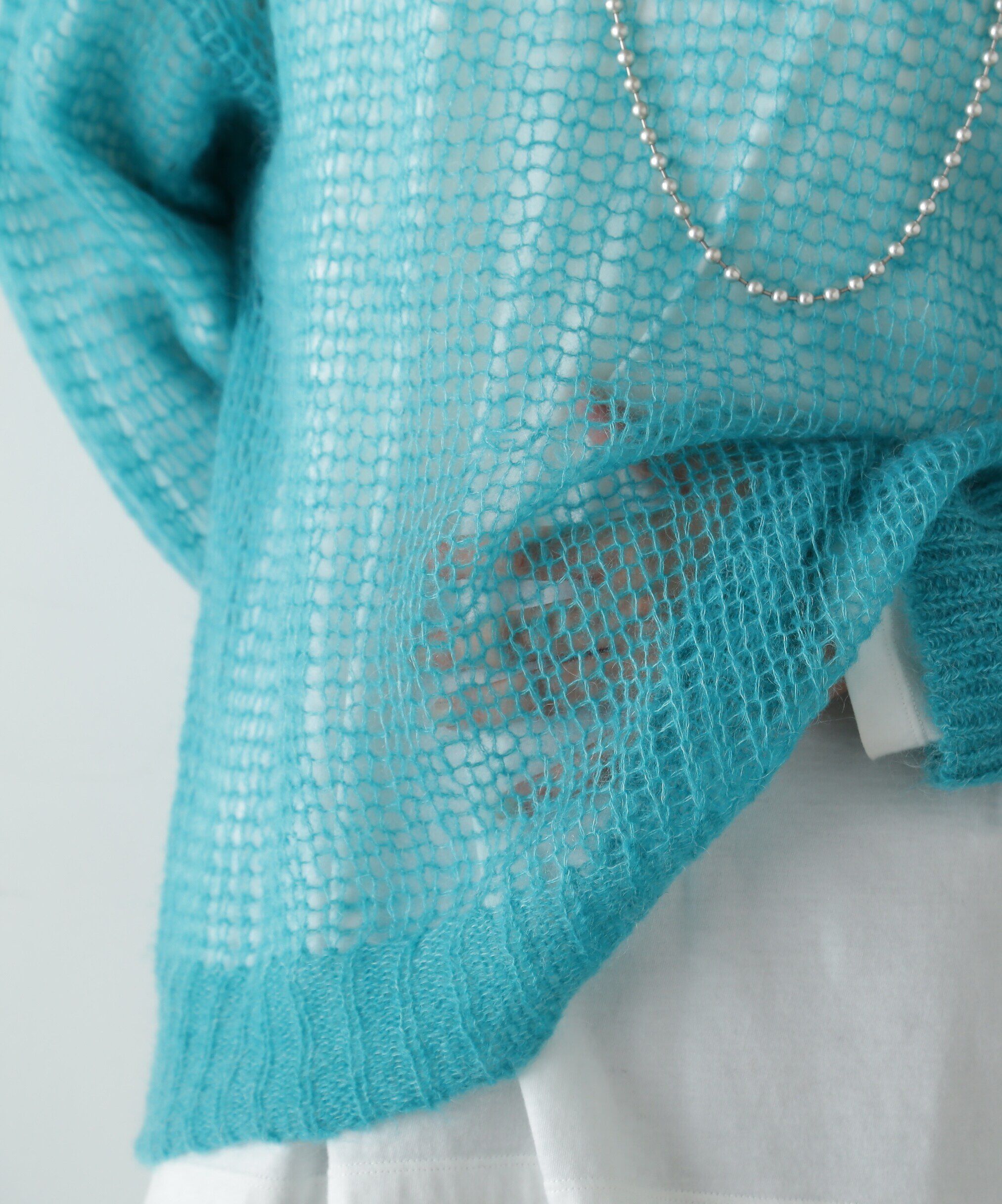  「透かし編みモヘヤ混ニット」|ニット・セーター|