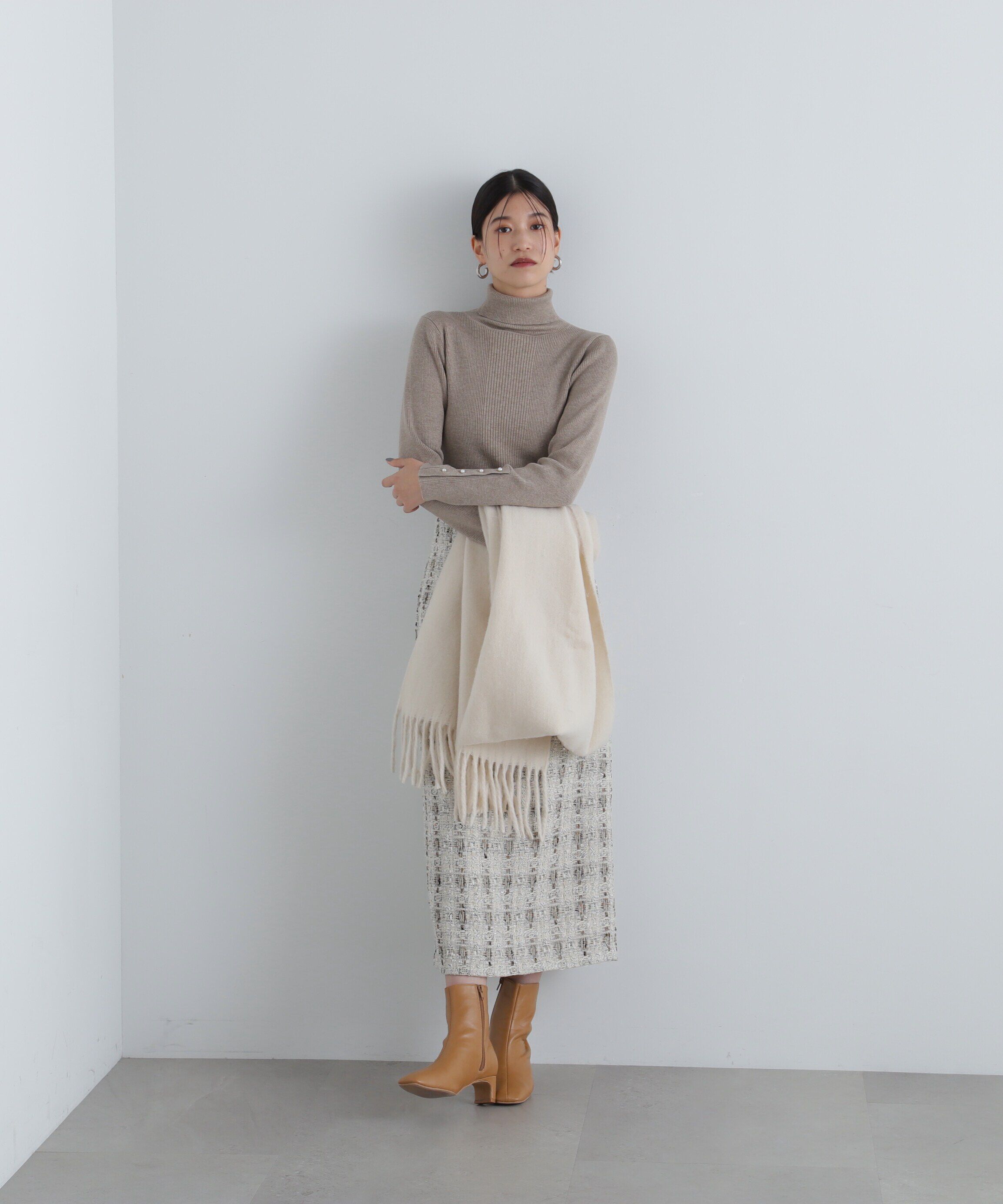  「パールボタンタートルネックニット《WEB限定商品》」|ニット・セーター|