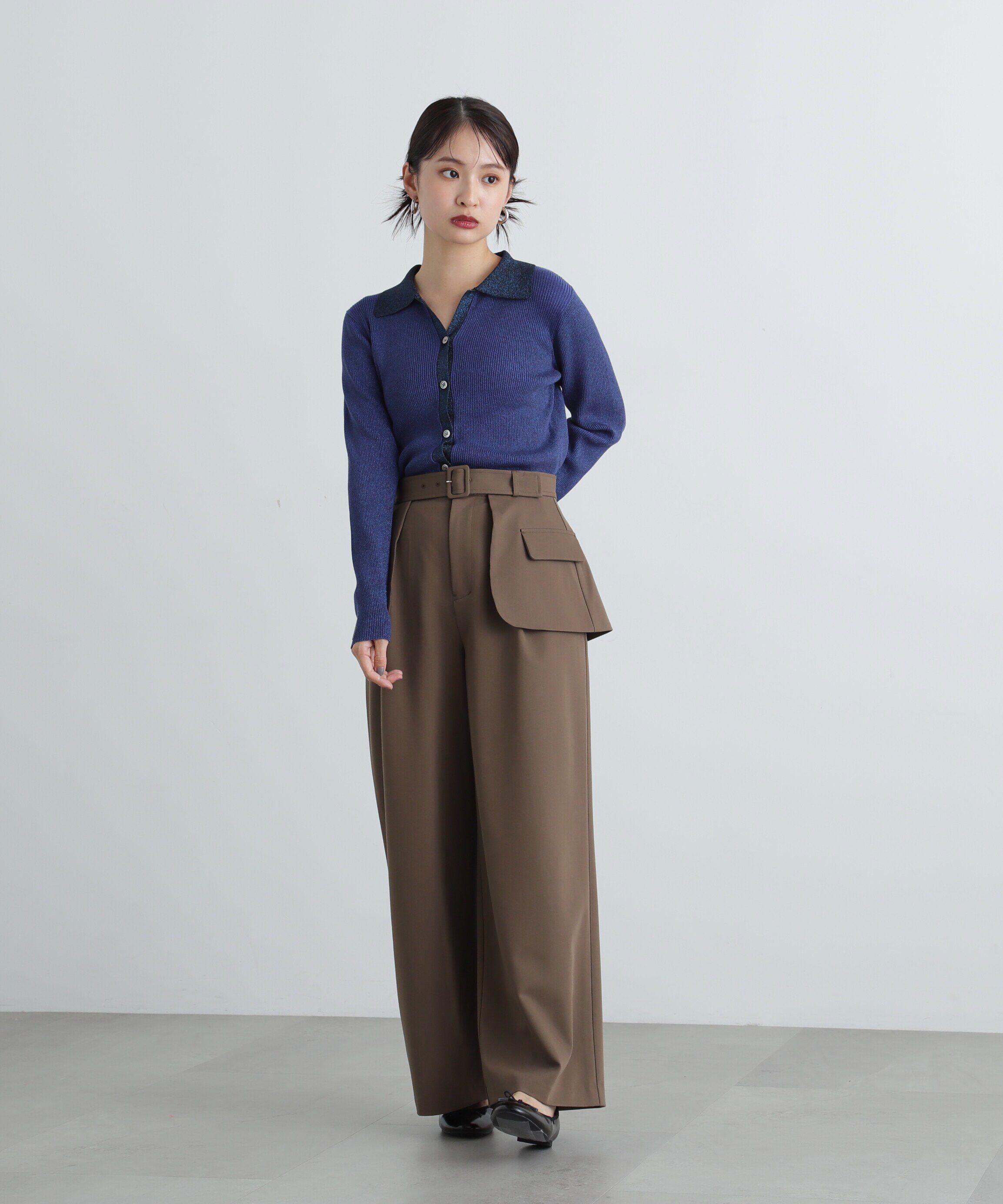  「ラメリブポロニット《レッド：official site・一部店舗限定》」|ニット・セーター|