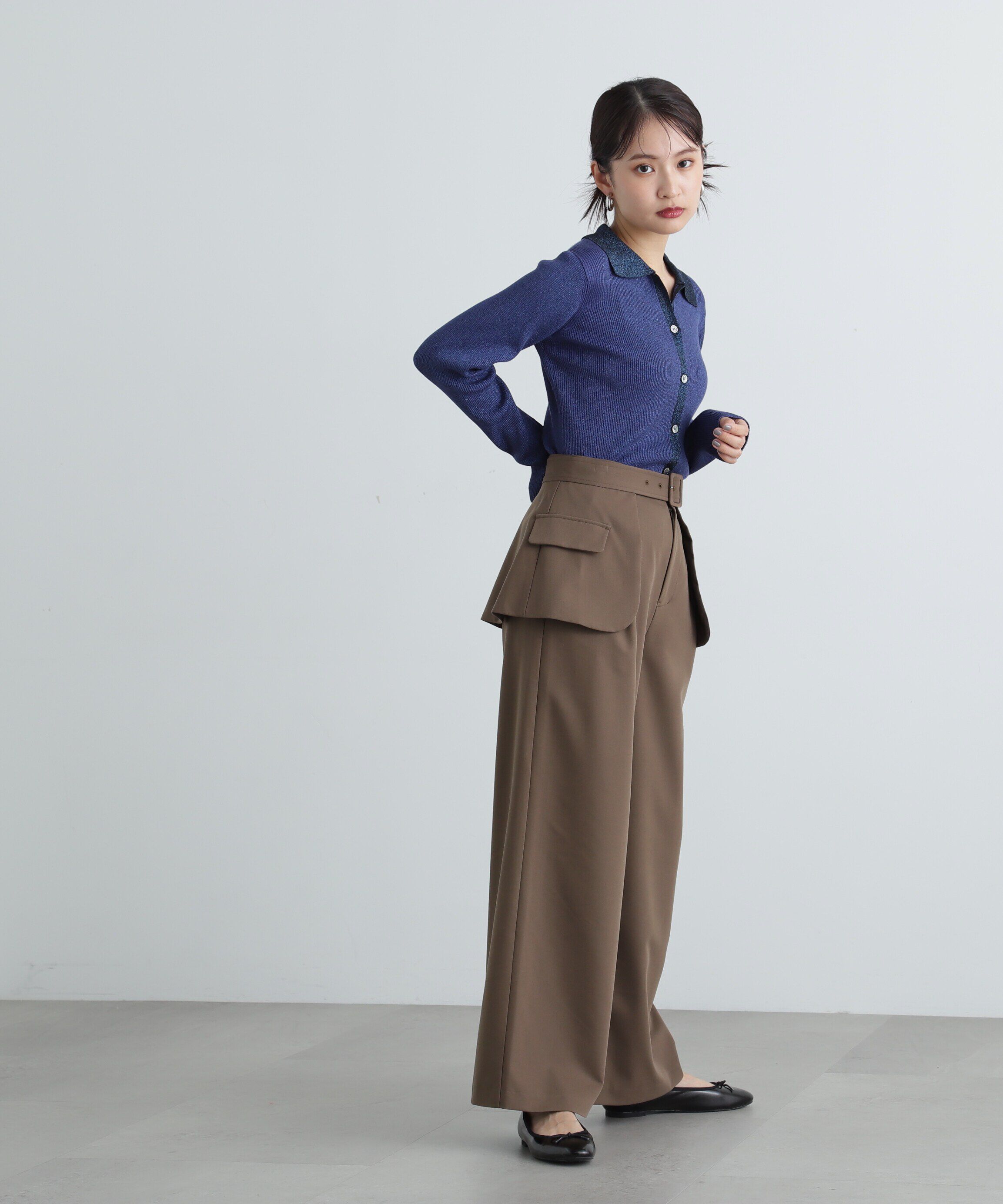  「ラメリブポロニット《レッド：official site・一部店舗限定》」|ニット・セーター|