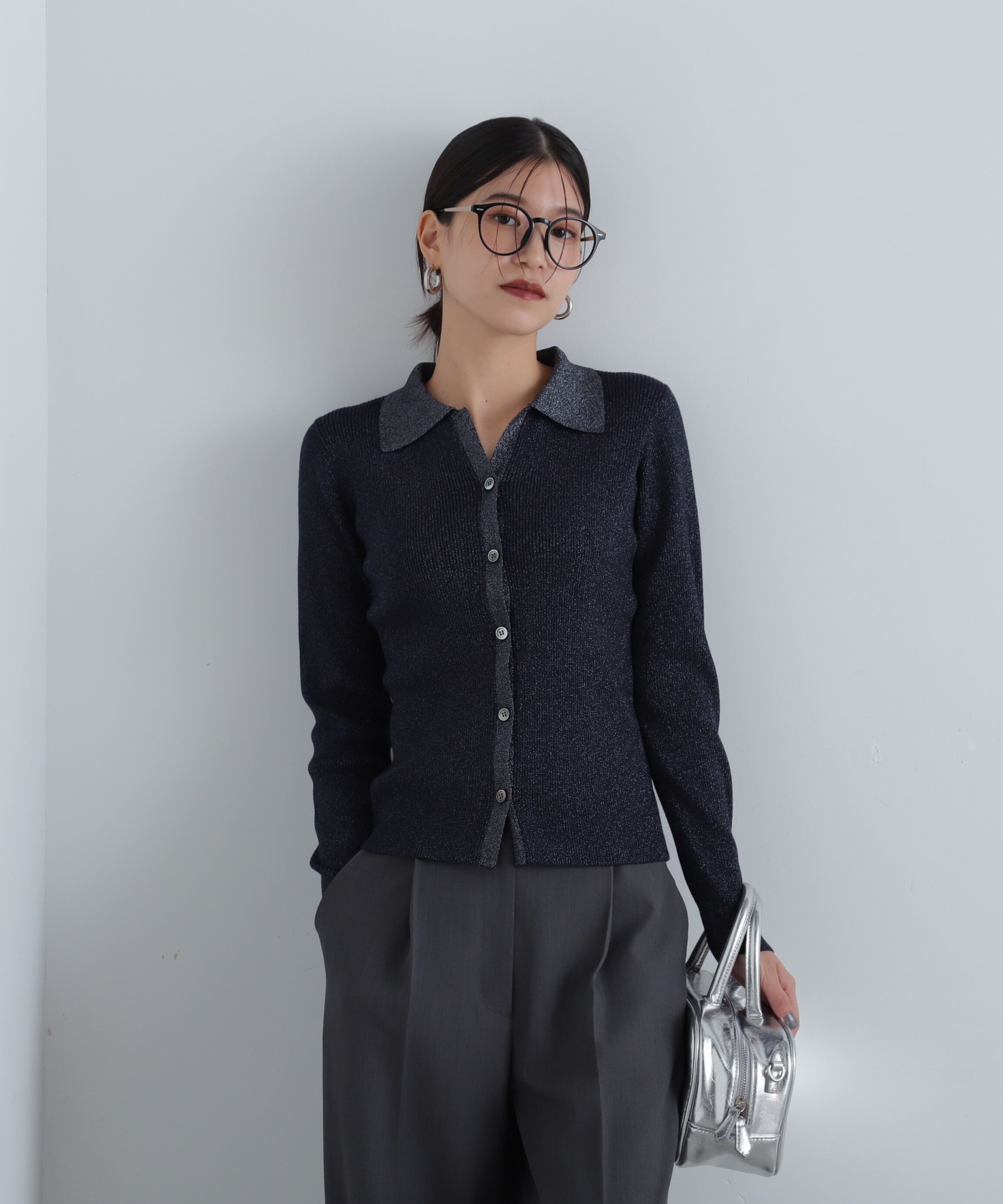  「ラメリブポロニット《レッド：official site・一部店舗限定》」|ニット・セーター|