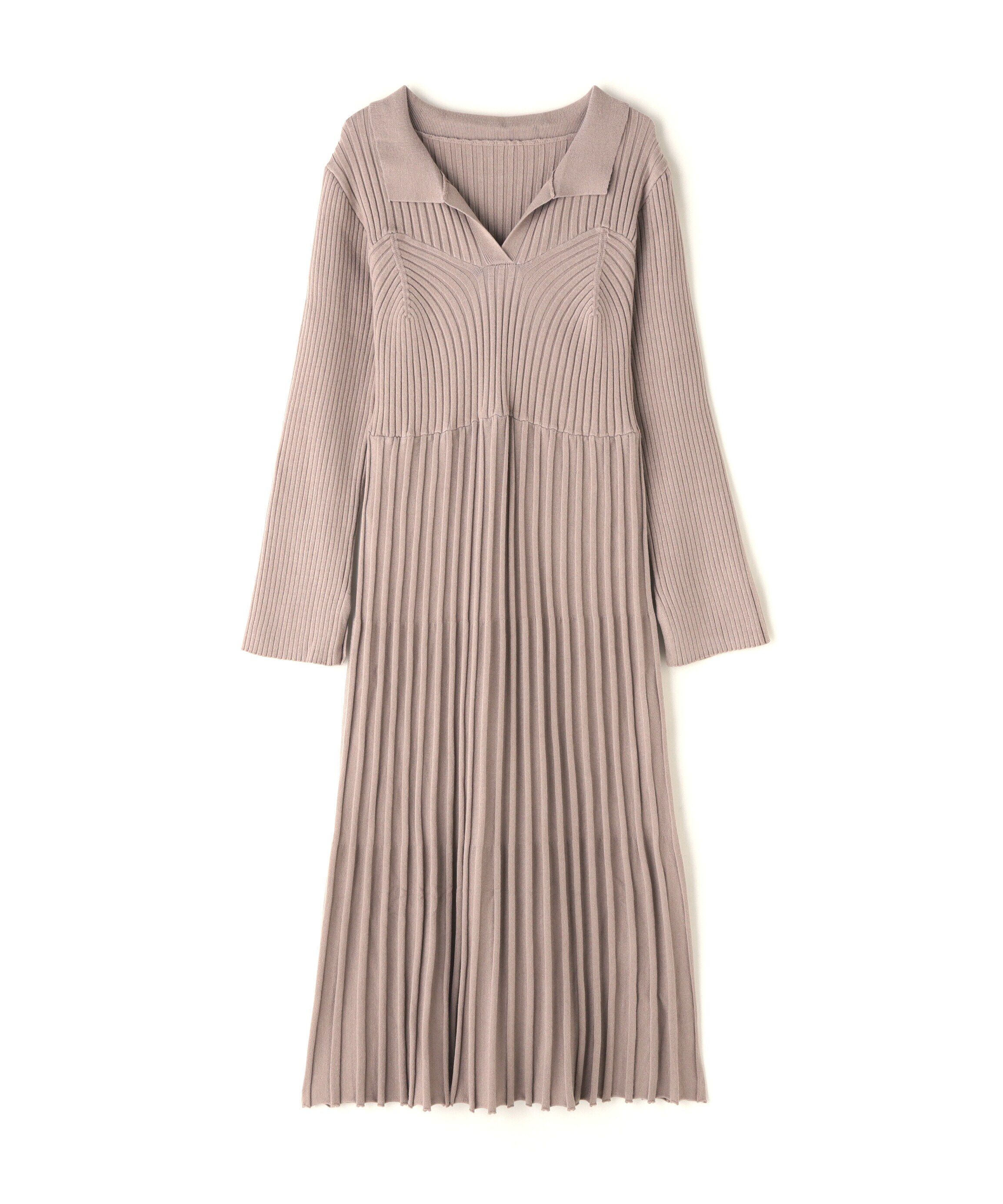  「スキッパーポロニットワンピース」|ワンピース|