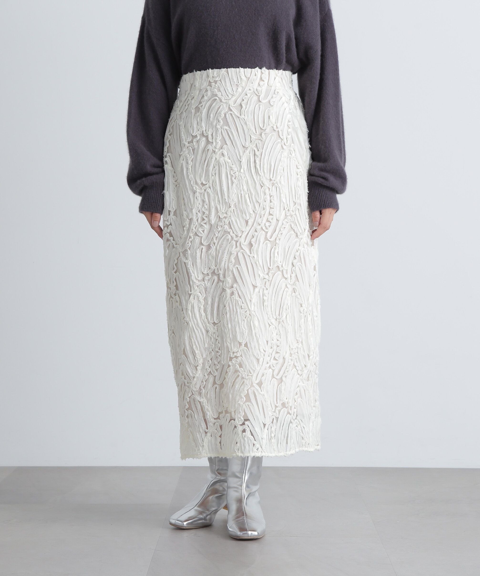  「シアー刺繍スカート」|スカート|