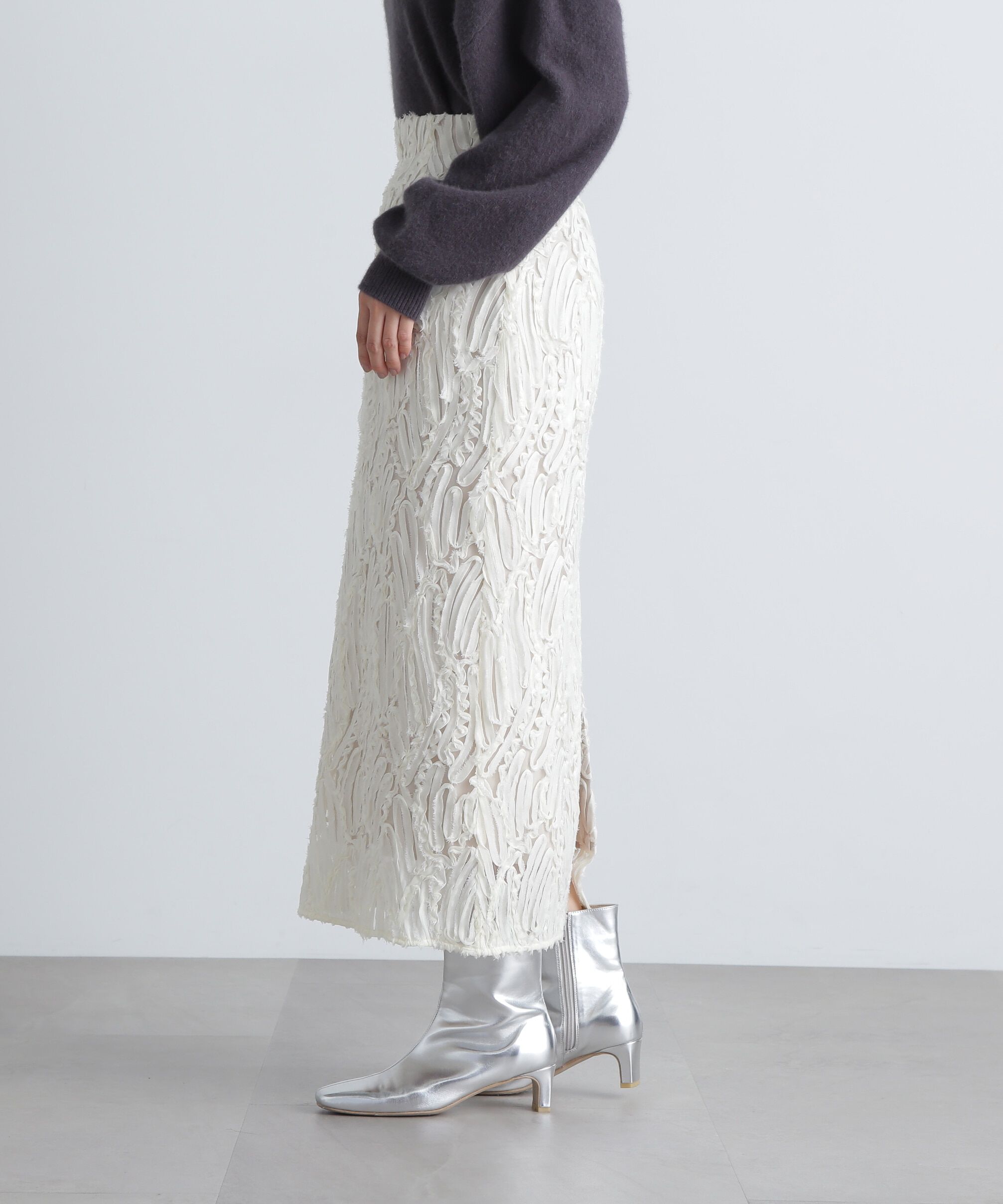  「シアー刺繍スカート」|スカート|