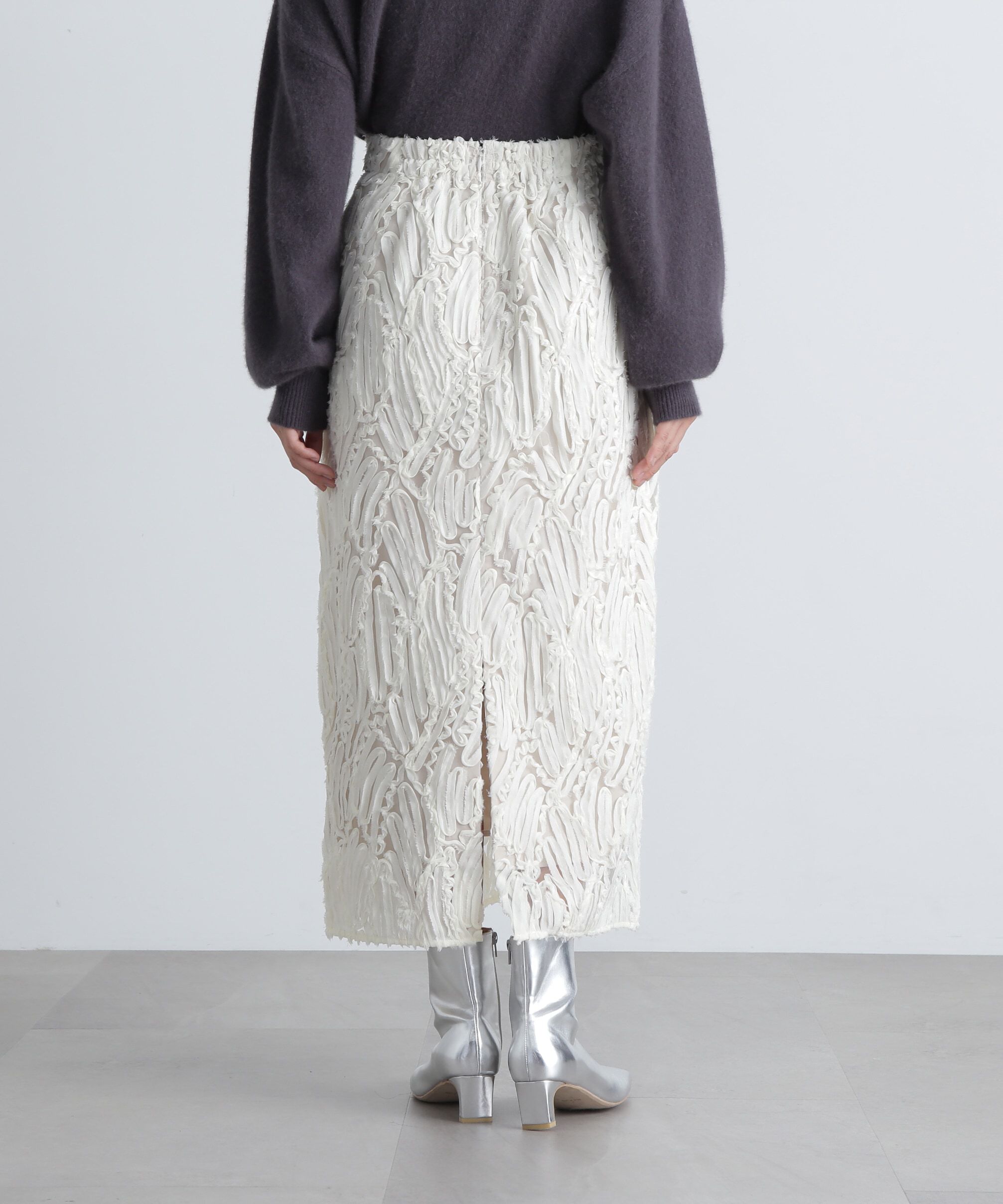  「シアー刺繍スカート」|スカート|